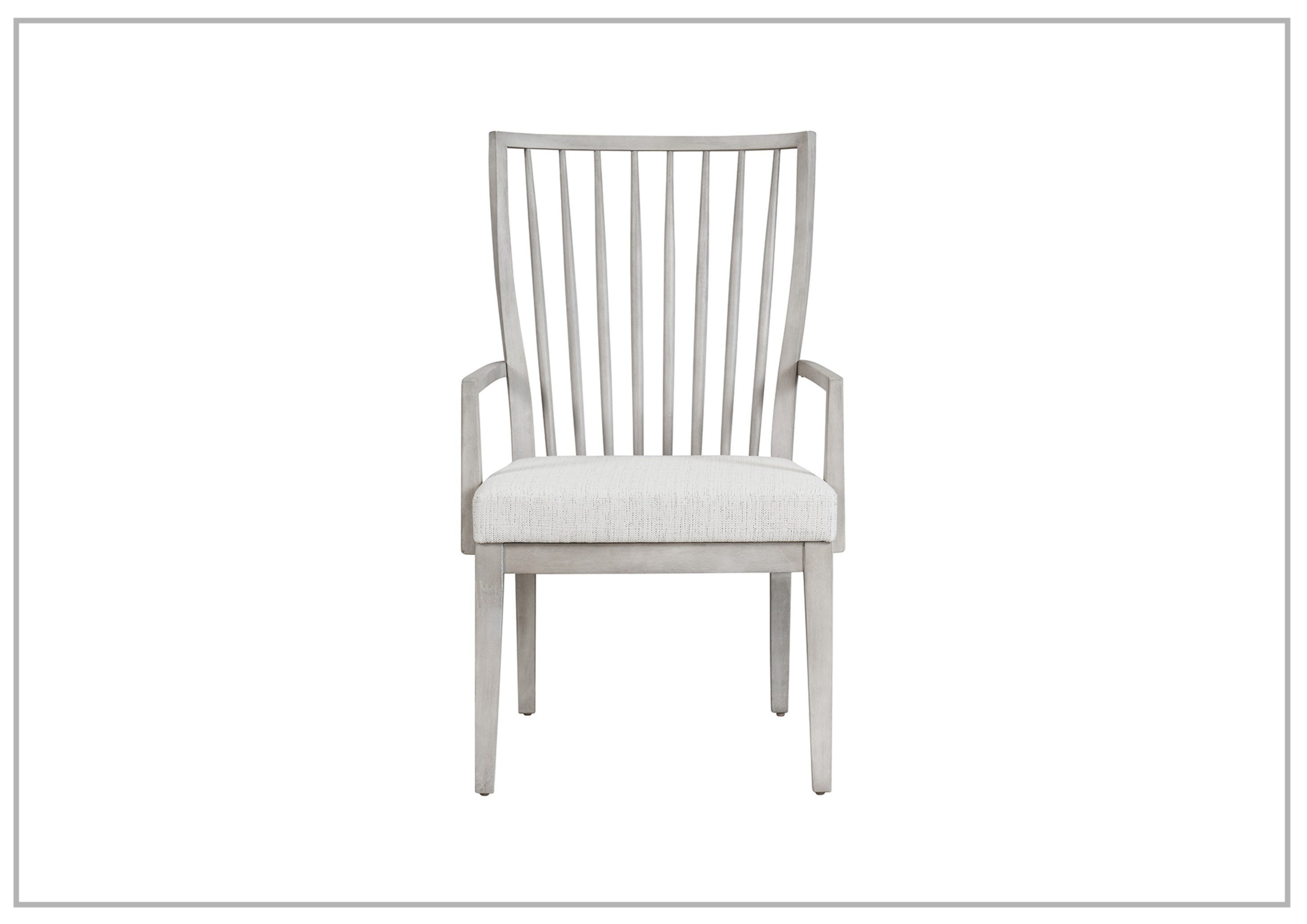 Modern Farmhouse Wooden Arm Chair - White Universal Furniture for Dining Room, Kitchen, or Living Room - Bowen Style Comfortable Seating