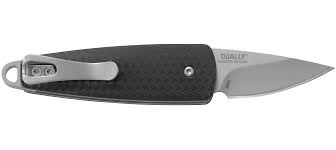 CRKT 7086 Dually Folding Pocket Knife - Bead Blast Blade & Glass Reinforced Nylon Handles | EDC, Camping, Hiking & Outdoor Survival Tool