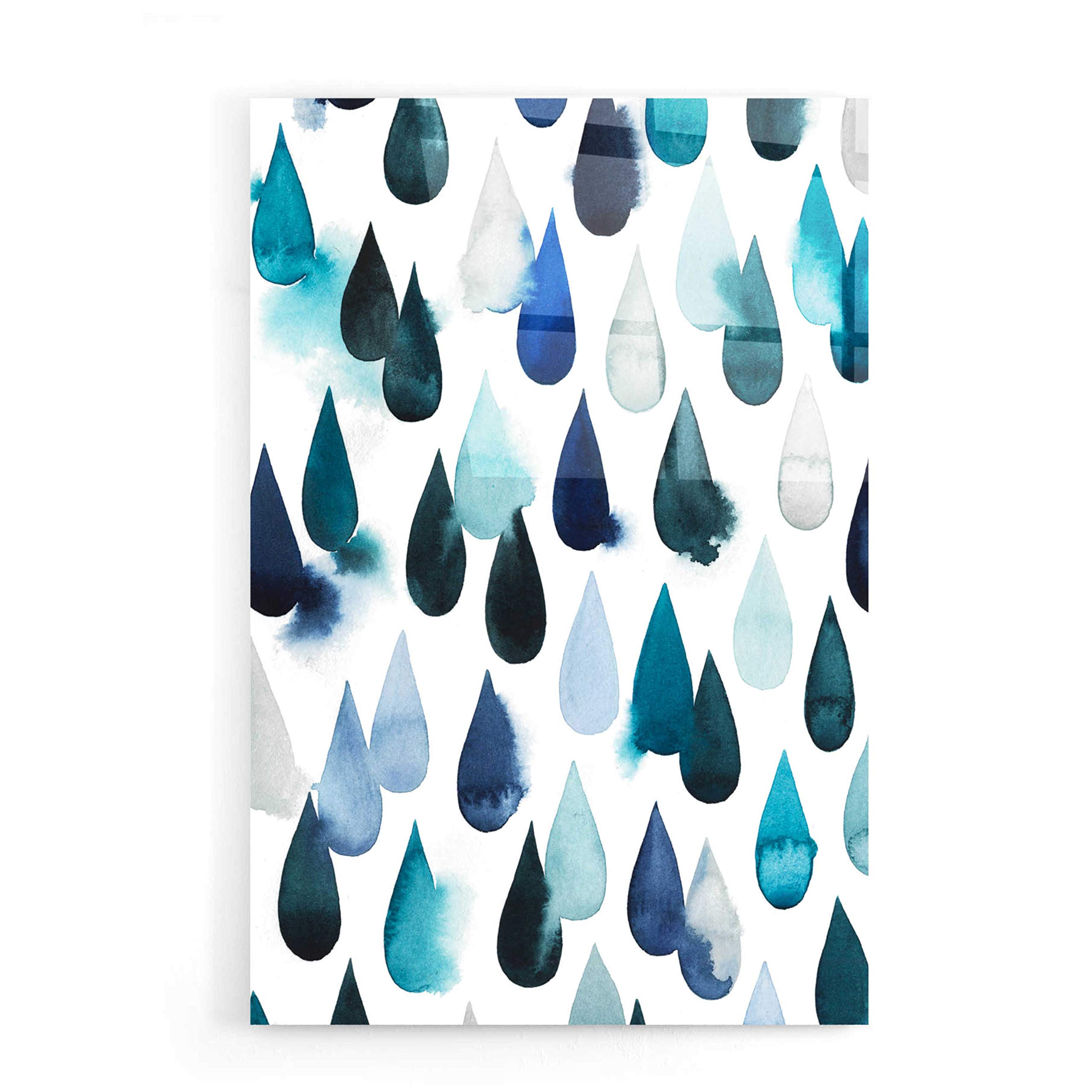 Grace Popp 'Water Drops I' Acrylic Glass Wall Art - 16x24 Inches Modern Abstract Painting for Living Room, Bedroom & Office Decor