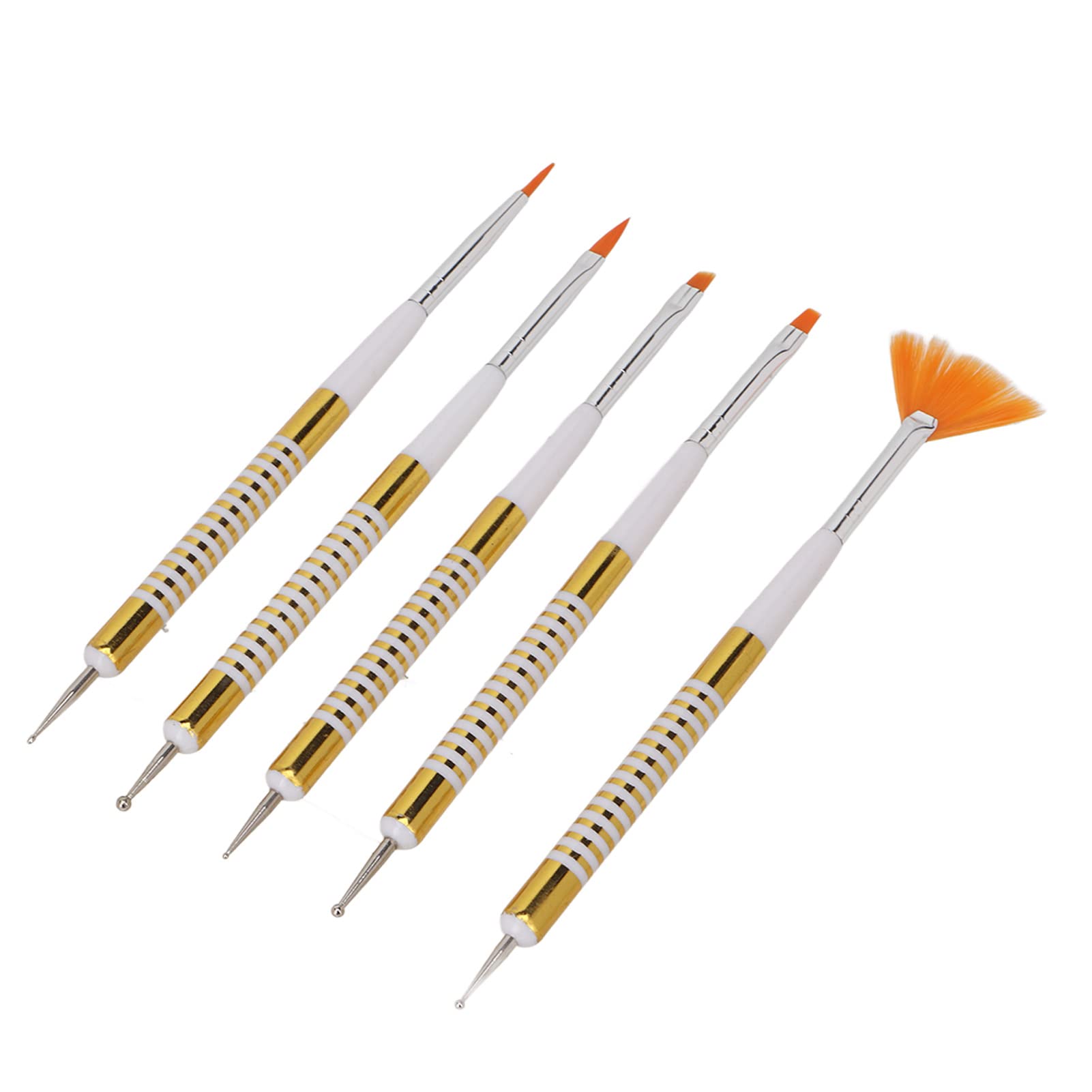Double Ended Nail Brushes - Professional Nail Dotting Pen with Dustproof Cap for DIY Nail Art, Manicure & Pedicure | Perfect for Nail Salon, Home Use & Travel Kit