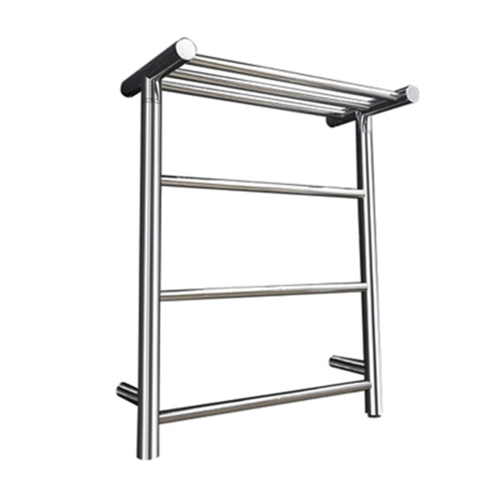 Premium Electric Heated Towel Rack - 304 Stainless Steel Wall Mounted Towel Warmer with Top Shelf & On/Off Switch - Bathroom Heater for Spa, Luxury Hotels & Cozy Home Use - Bright & Easy Plugin Installation