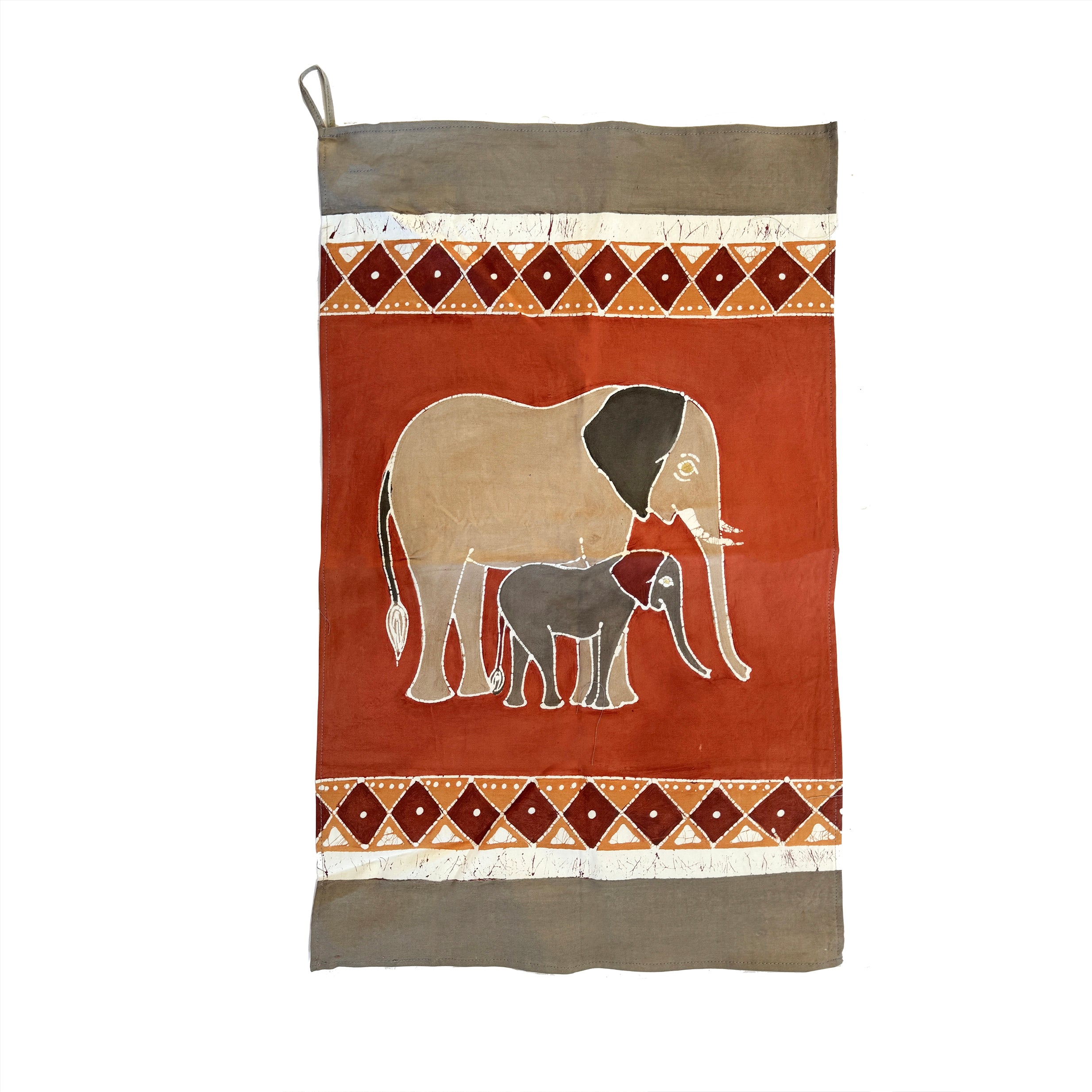 Kwapya Elephant Tea Towel - Premium Cotton Kitchen Towel for Drying Dishes | African Safari Themed Home Decor | Perfect for Kitchen, Dining & Gift Giving