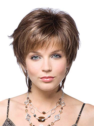 Andongnywell Short Synthetic Wigs for Women - Heat Resistant Micro Curl Wig with Natural Look | Perfect for Everyday Wear, Cosplay & Costume Parties