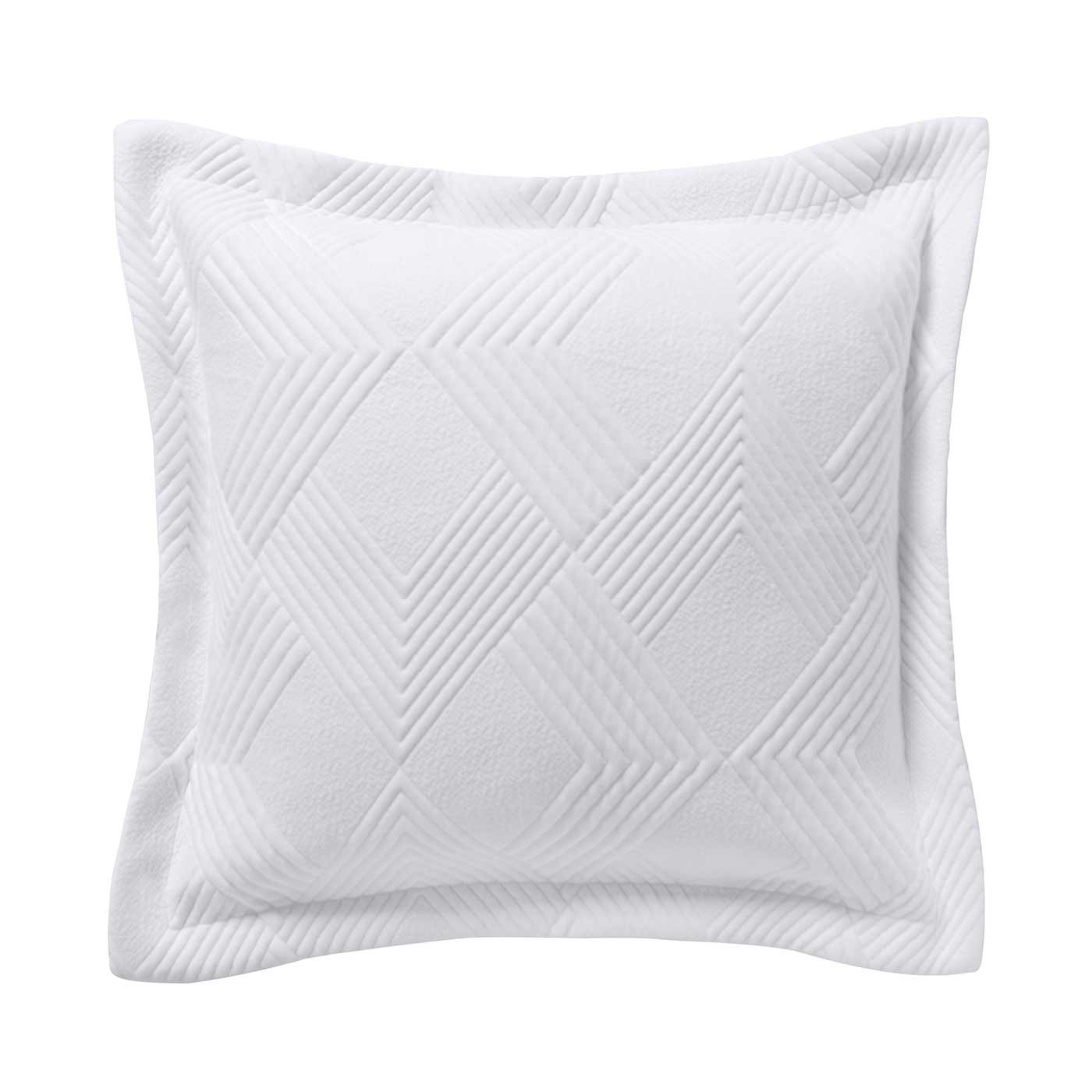 Cassiano White Jacquard European Pillowcase Set - Luxury 100% Cotton Decorative Pillow Cover for Sofa, Bed, Living Room - Elegant Home Decor by Bianca
