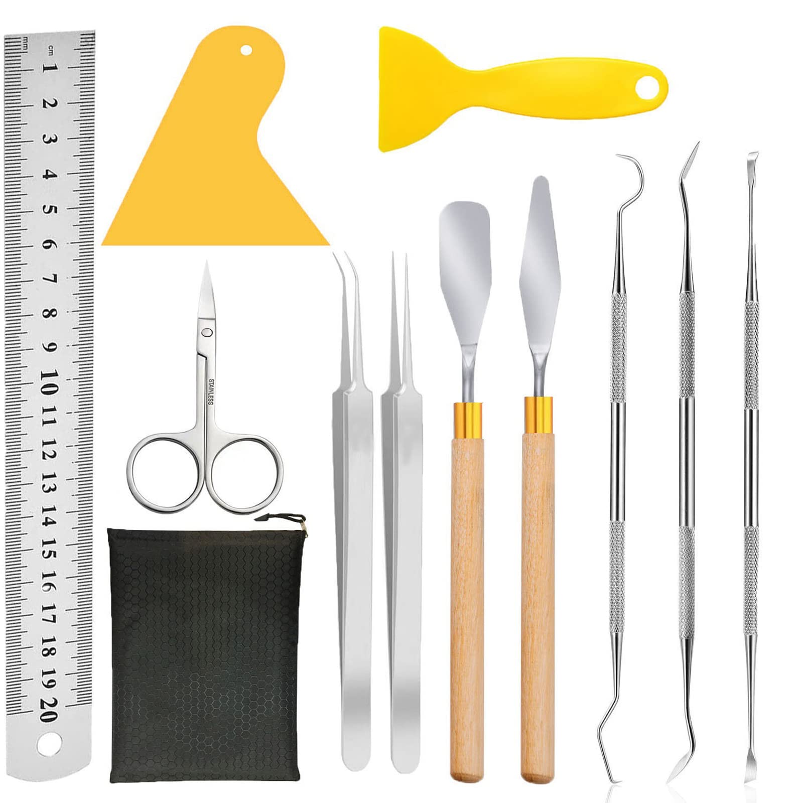MEABEN 12 Pieces Craft Vinyl Weeding Tools Set with Paper Cutter Trimmer - Essential DIY Kit for Silhouette Cameo, Lettering, Splicing, Scrapbooking, Card Making & Home Decoration
