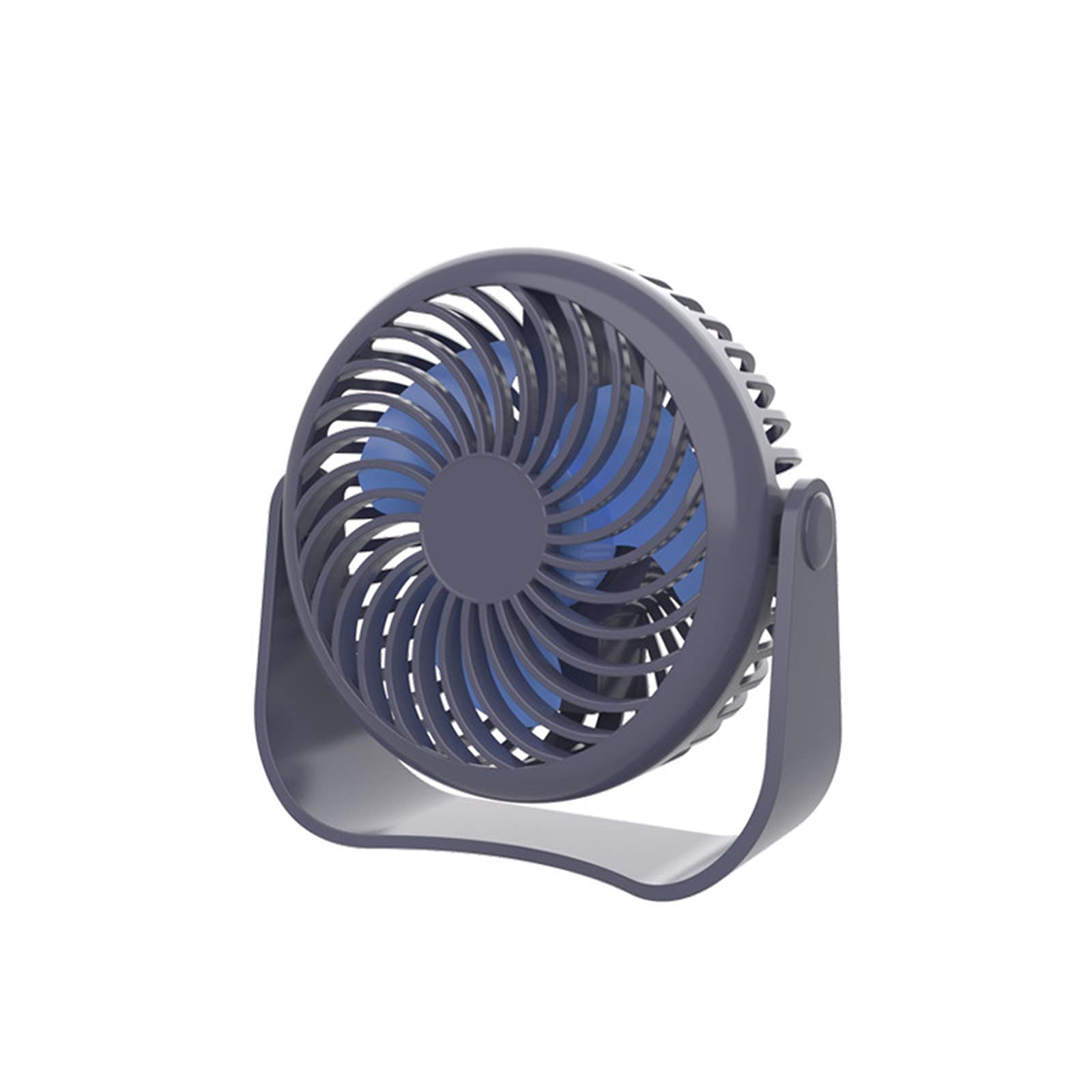 TEEGUI 3-Speed USB Rechargeable Mini Desktop Fan - Portable Quiet Oscillating Table Fan for Office, Home & Dorm (Blue) | Stay Cool While Working, Studying or Sleeping