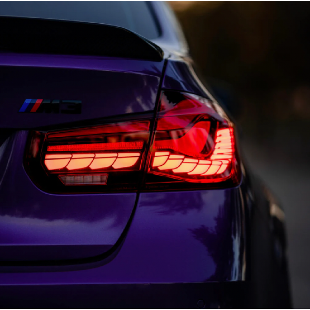 2013-2018 BMW M3 & 3 Series F80/F30 GTS Style OLED Taillights - Smoked Lens LED Rear Lights for Enhanced Visibility & Style | Perfect for Night Driving & Car Shows