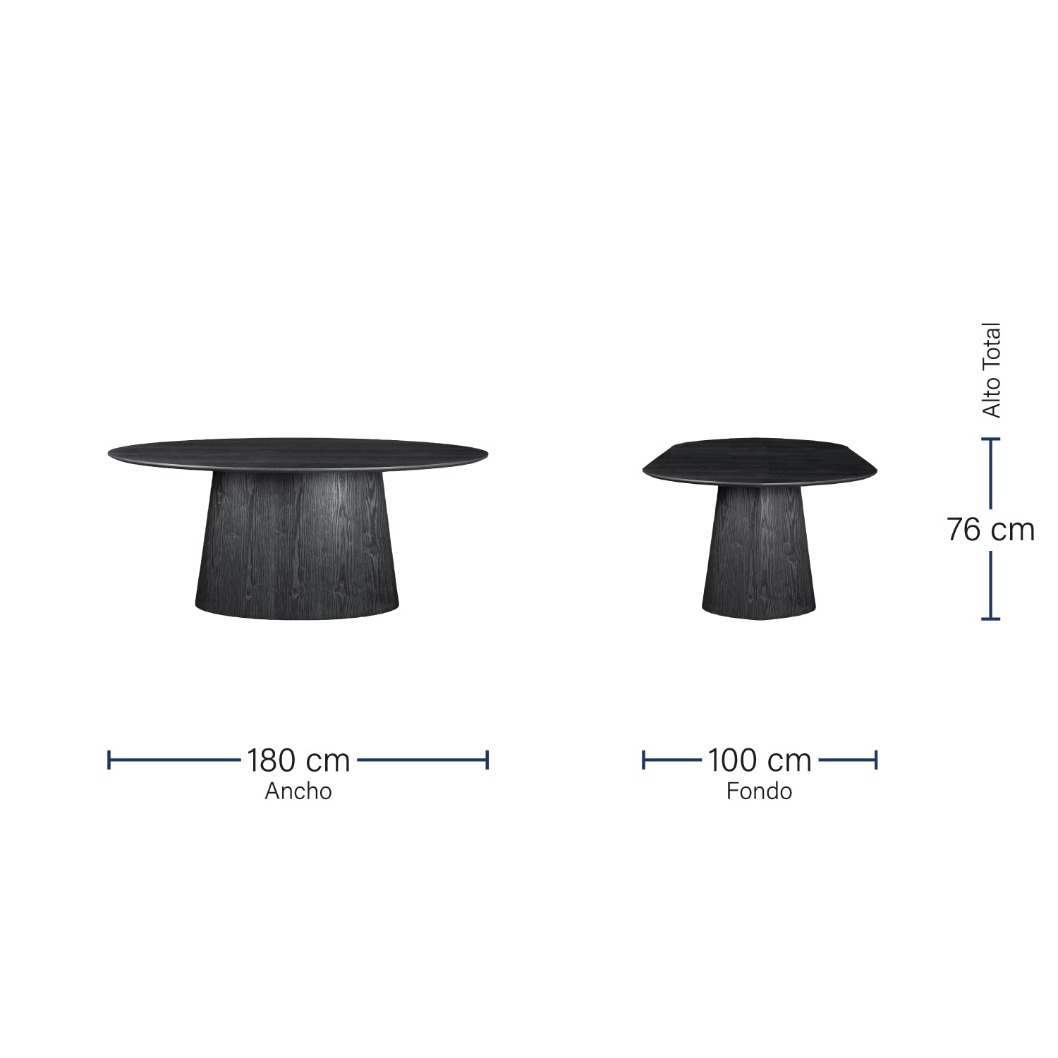 180cm Tokyo Black Dining Table - Modern & Stylish for Home, Kitchen, Restaurant, and Office Use