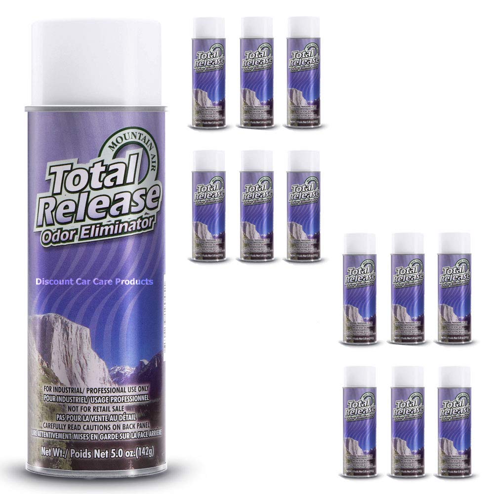HI-TECH Total Release Odor Eliminator for Cars | Long-Lasting Air Freshener Fogger | Mountain Fresh Scent (12 Pack) – Eliminates Smoke, Pet & Food Odors in Vehicles, Homes & Offices