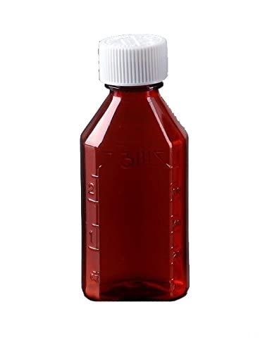 100-Pack 2 oz Amber Prescription Pharmacy Bottles with Child-Resistant Caps - Durable Plastic Medicine Containers for Pills, Vitamins & Supplements | Ideal for Pharmacies, Clinics & Home Medication Storage