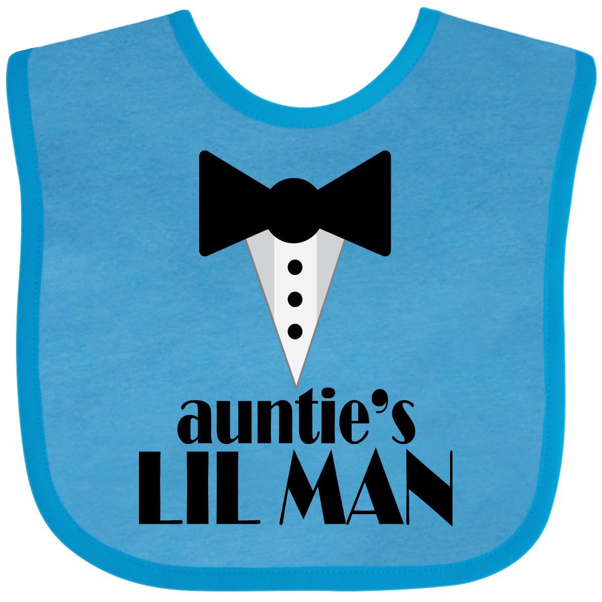 Inktastic Auntie's Lil Man Baby Bib - Soft Cotton Drool Bib for Infants & Toddlers - Perfect for Feeding, Teething & Messy Playtime