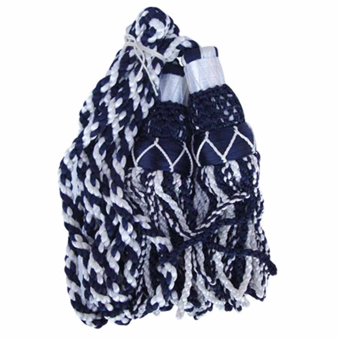 Premium Navy Blue & White Silk Bagpipe Cords - Durable & Elegant for Scottish Highland Bagpipes, Pipe Bands, and Traditional Celtic Performances