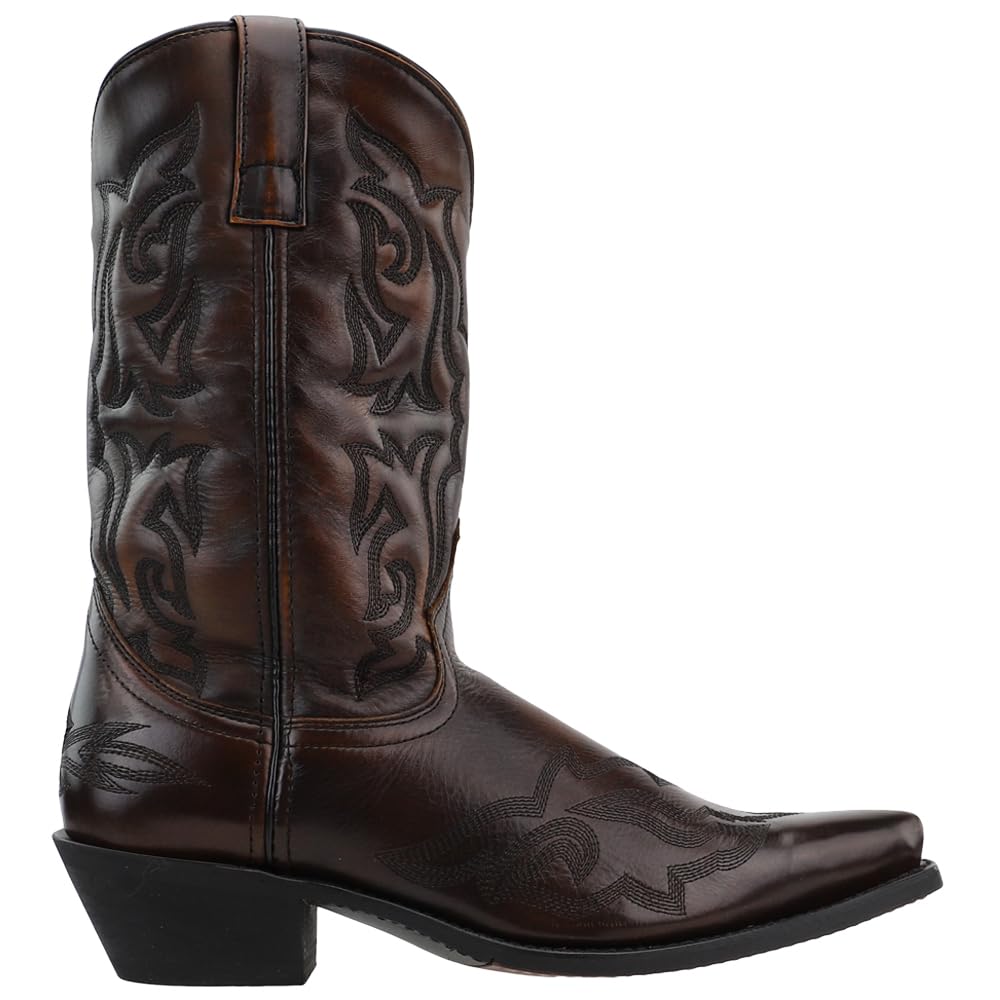Laredo Men's Hawk Embroidered Snip Toe Casual Boots - Mid Calf Western Boots for Men, Comfortable Cowboy Boots in Black | Perfect for Country Dancing, Rodeo Events & Everyday Wear