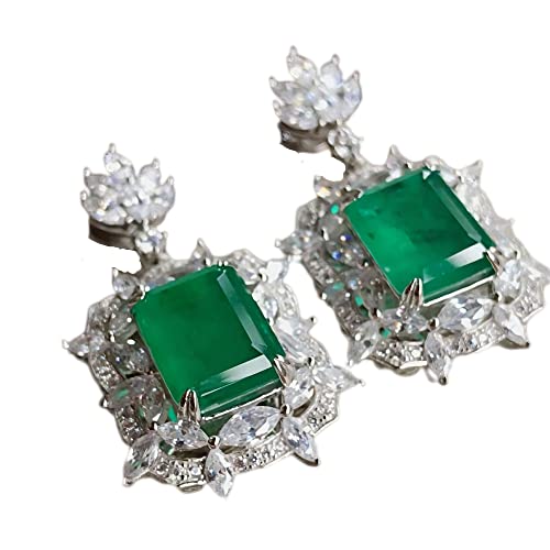 Luxury Inspired Emerald Earrings for Women - High Quality S925 Sterling Silver Jewelry, Elegant Fake Emerald Studs, Perfect Anniversary & Birthday Gifts for Her | Great for Parties, Weddings & Special Occasions
