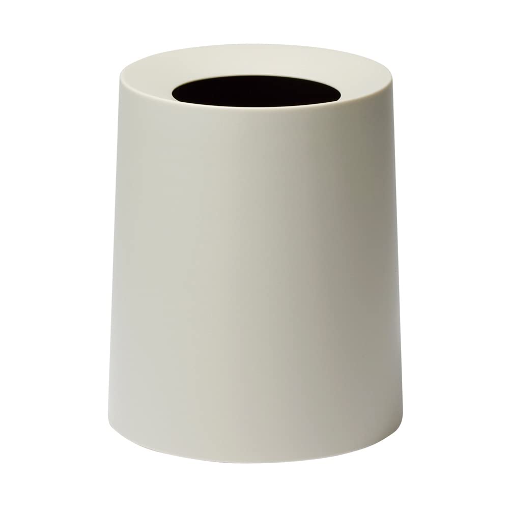 Ideaco TUBELOR Designer Round Trash Can for Home & Office - 3.0 Gallon (11.5L) Sand White - Conceals Plastic Bags - Modern Waste Bin for Kitchen, Bathroom & Bedroom