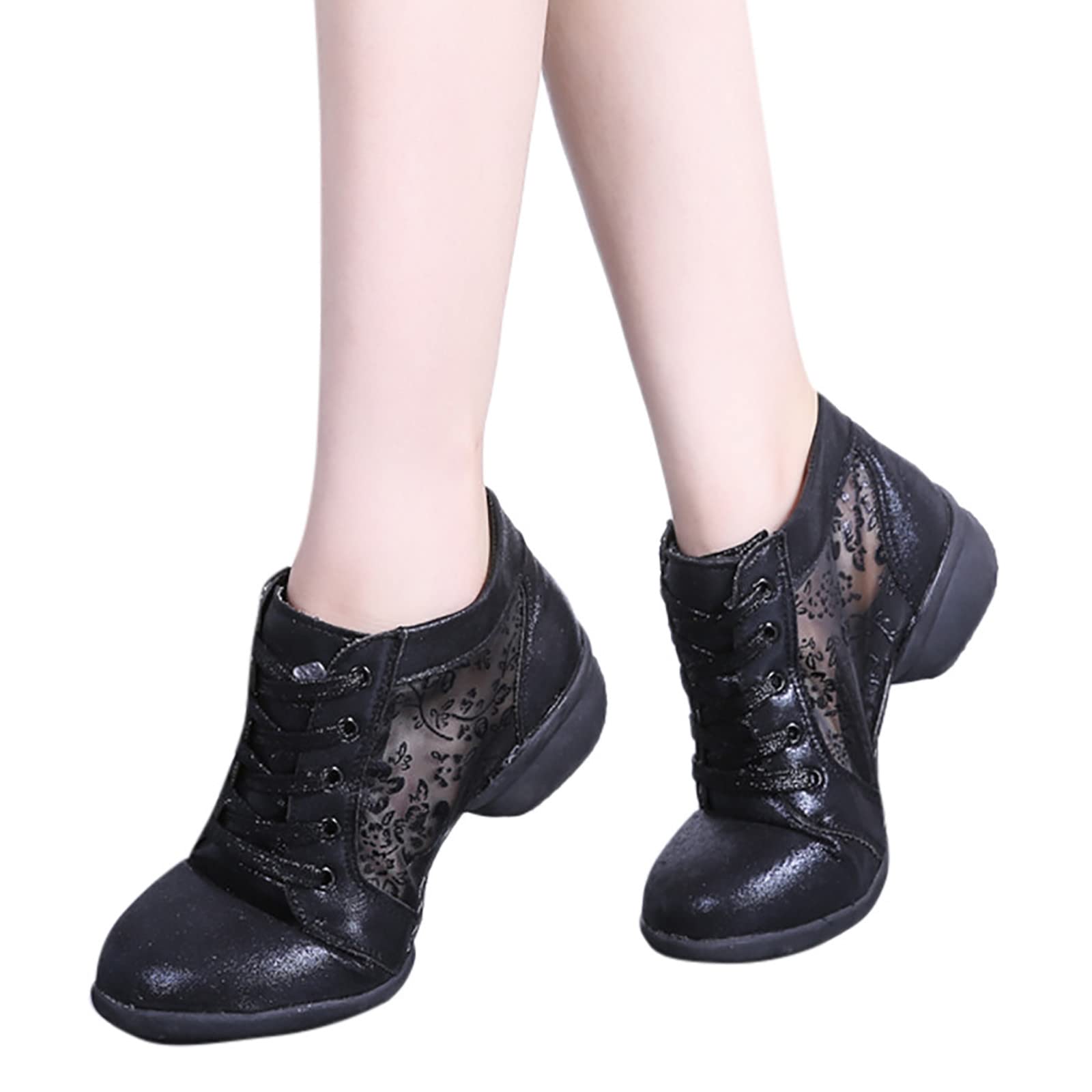 Women's Latin Dance Shoes - Comfortable Heeled Ballroom Salsa Tango Shoes for Ladies - Blue Slip-Ons - Perfect for Social Dancing, Performances & Practice