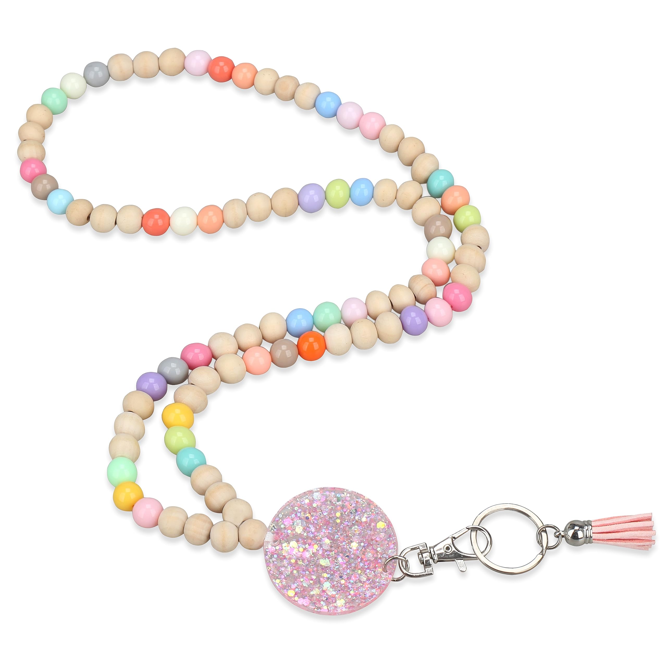 Beaded Teacher Lanyards for ID Badges & Keys | Stylish Women's Lanyard with Keychain | USA Made for School & Office Use