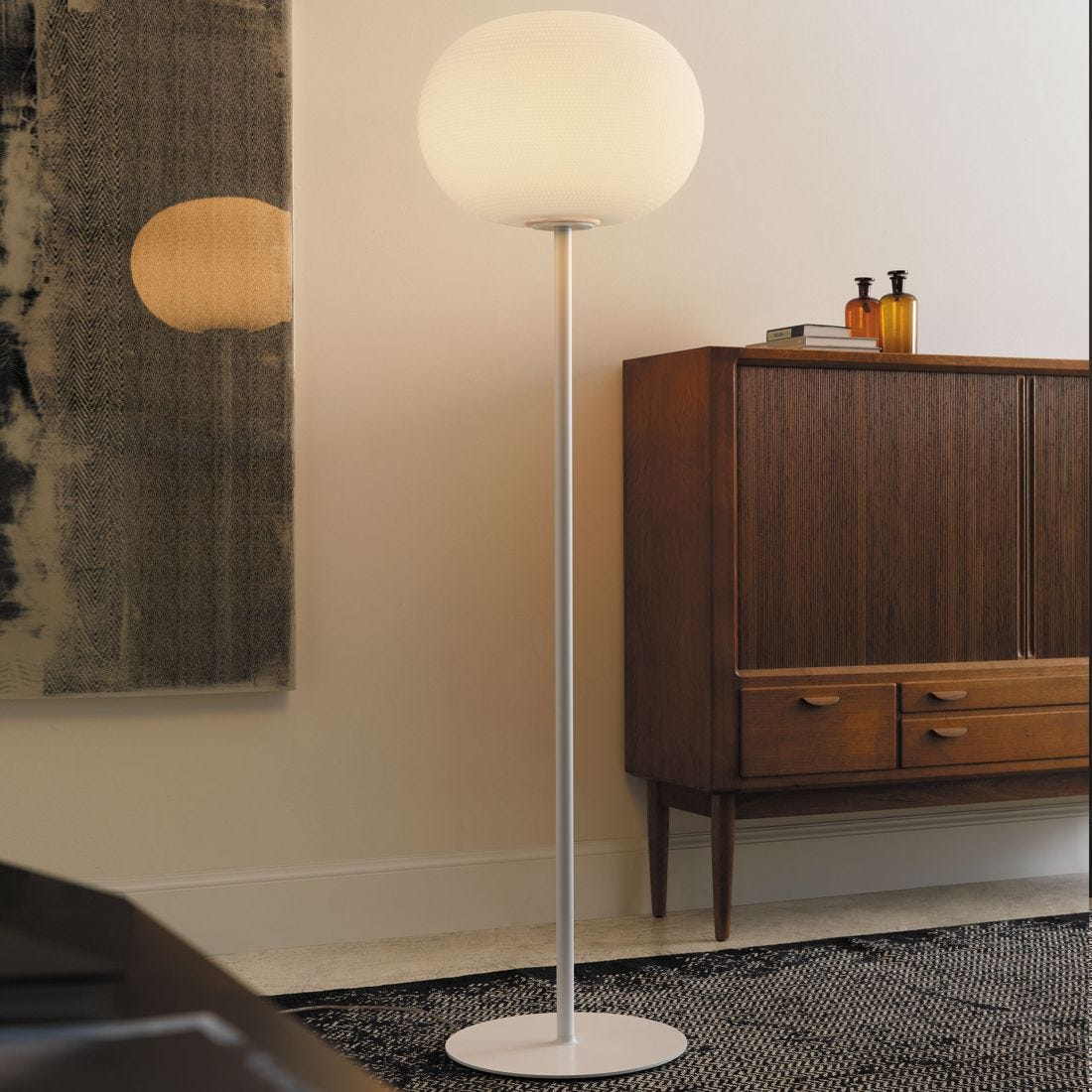 BIANCA Large Modern Floor Lamp for Living Room - Adjustable Brightness LED Standing Light with Remote Control - Perfect for Bedroom, Office, and Reading Corner