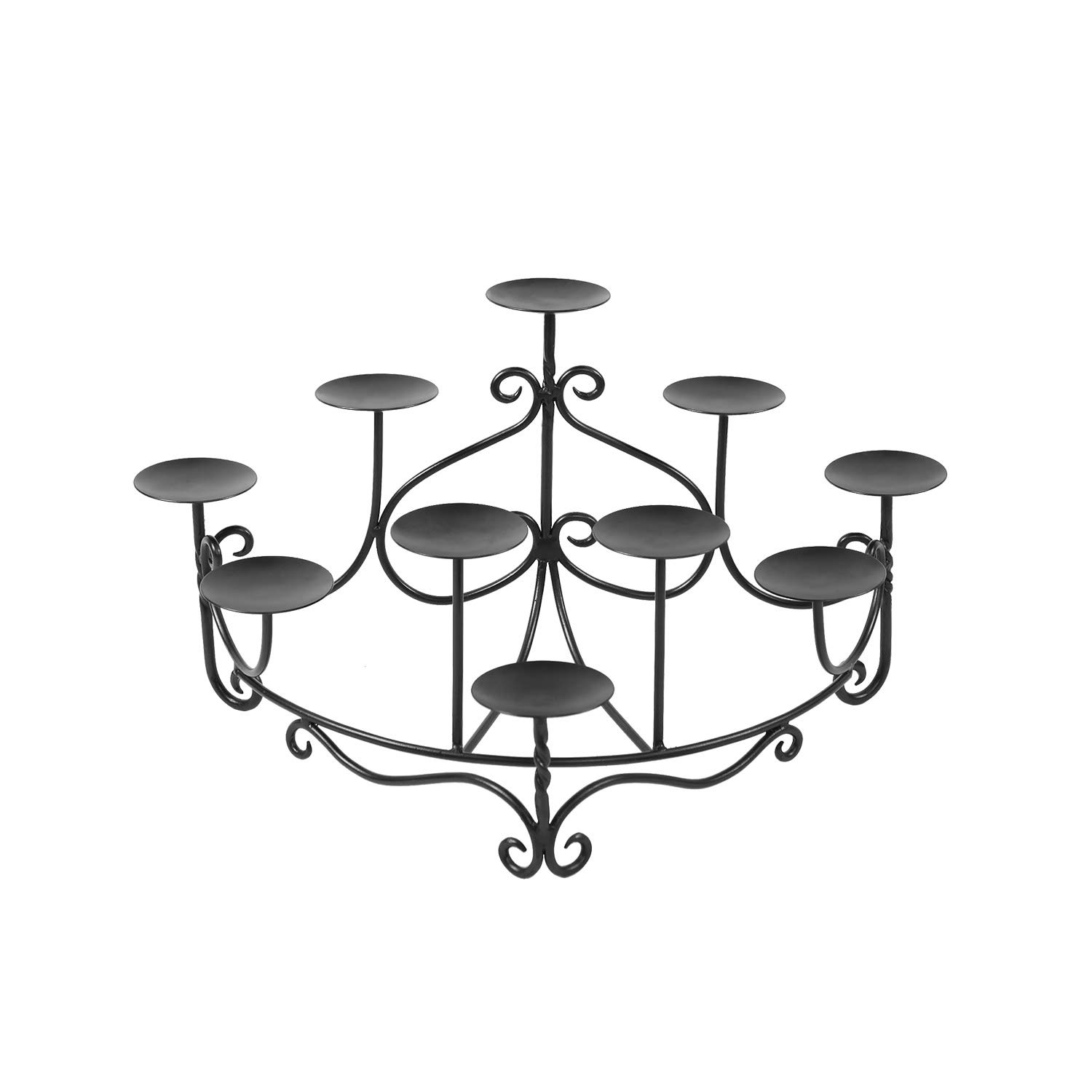 Elegant Wrought Iron Fireplace Candelabra with Spandrels - Perfect for Mantel Decor, Romantic Ambiance & Cozy Home Atmosphere