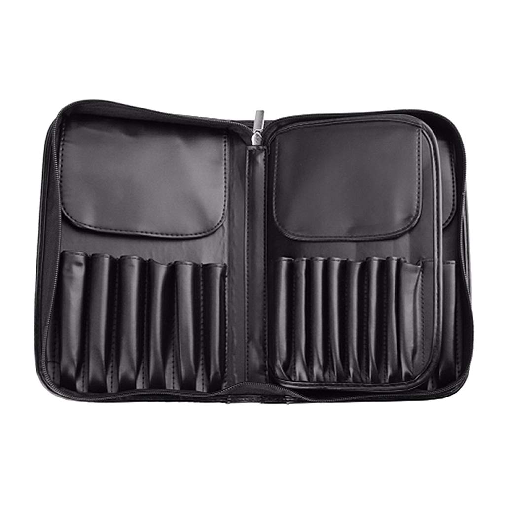 VMS INDIA Leather Makeup Bag for Travel - Cosmetic Organizer with Brush Holder, Beauty Case for Women | Perfect for Vacation, Gym & Daily Essentials Storage
