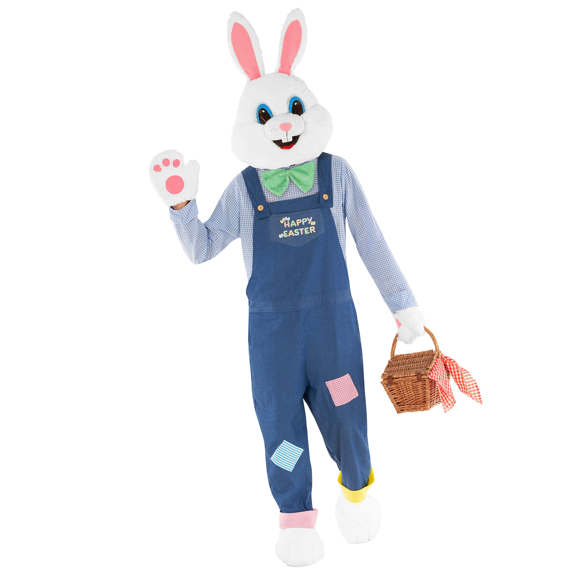 Adult Easter Bunny Costume - Rabbit Mascot Dungarees Suit for Easter Celebrations, Parties & Events | Perfect for Easter Parades, Themed Parties & Holiday Photo Shoots