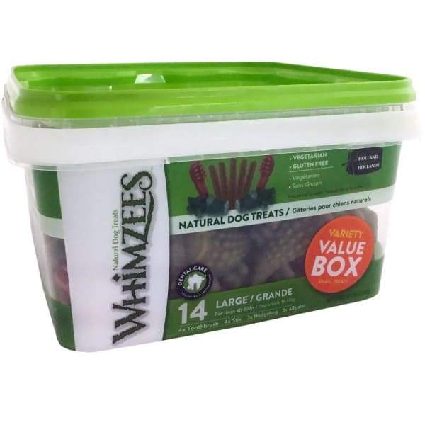 Whimzees Natural Grain-Free Dog Dental Chews - Large Variety Value Box (840g) for Teeth Cleaning & Fresh Breath - Best for Medium to Large Dogs