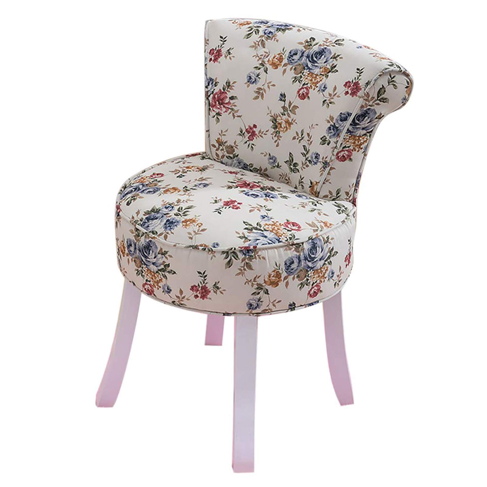 YZJJ Upholstered Vanity Bench with Padded Seat - Solid Wood Legs, Baroque Style Makeup Stool & Dressing Chair for Bedroom, Boudoir, or Piano Room - Comfortable Lounge Seat for Cosmetics, Jewelry & Home Decor