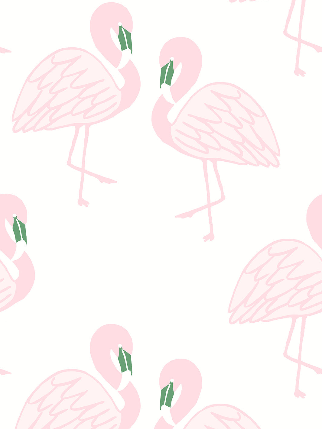 Flamingos Wallpaper by Tea Collection - Tropical Pink Flamingo Peel & Stick Wallpaper for Bedroom, Bathroom, Nursery - Beverly Hills Inspired Home Decor