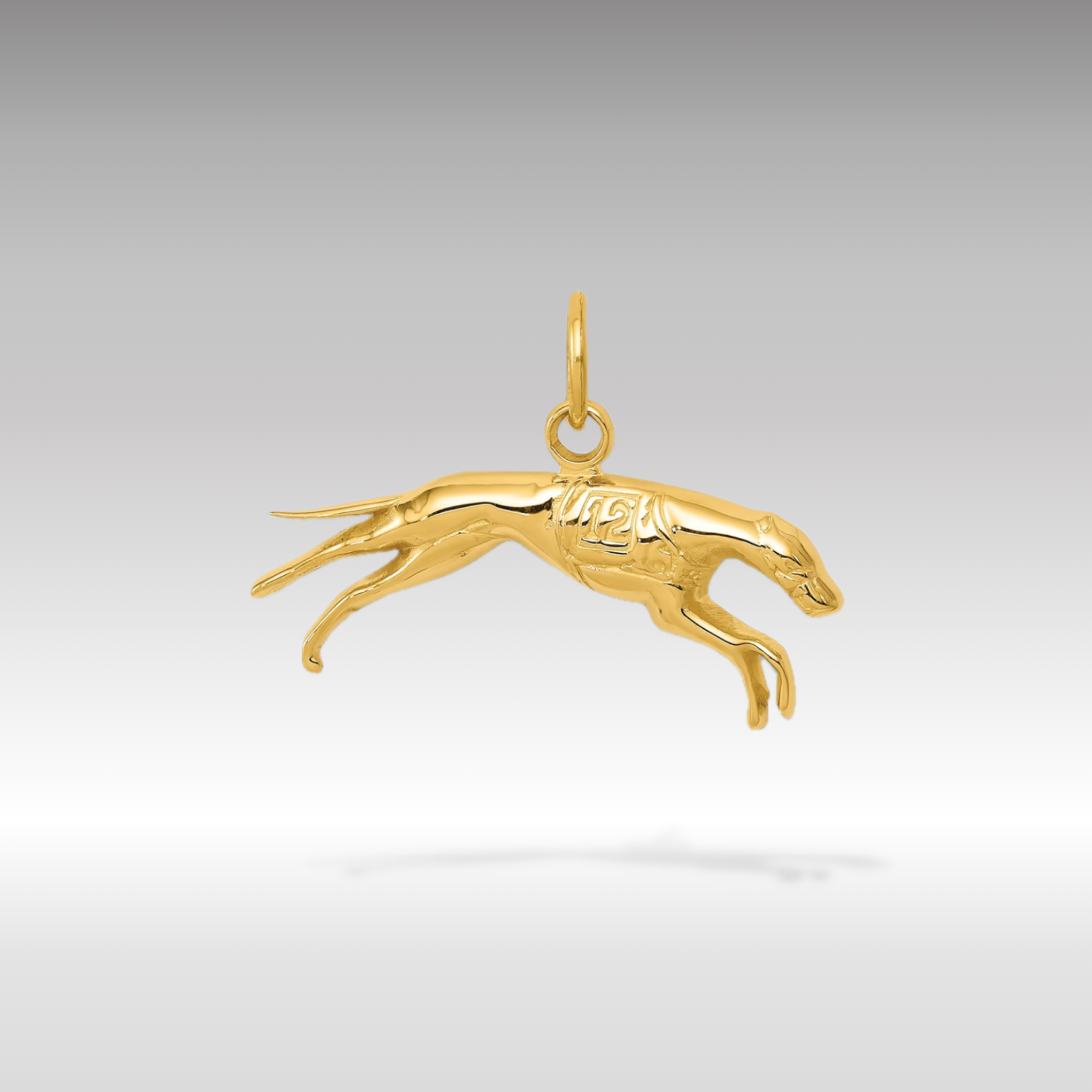 Gold Racing Greyhound Charm Pendant - Model D3467 | Elegant Jewelry Gift for Dog Lovers & Greyhound Racing Enthusiasts | Perfect for Necklaces, Bracelets & Pet Memorial Keepsakes