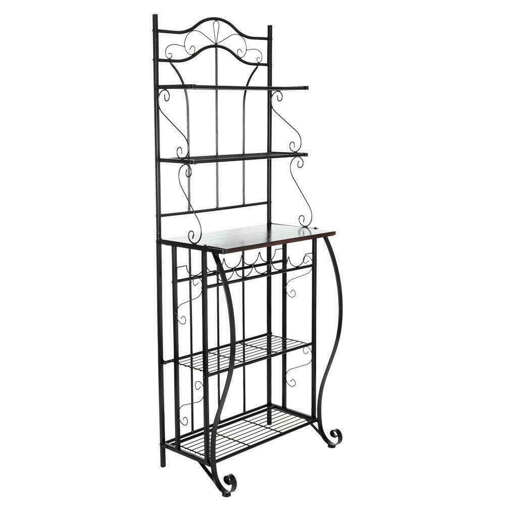 5-Tier Stainless Steel Kitchen Baker Rack - Microwave Oven Stand, Storage Cart & Organizer for Utensils, Dishes & Cutting Boards | Space-Saving Solution for Small Kitchens & Pantry Organization
