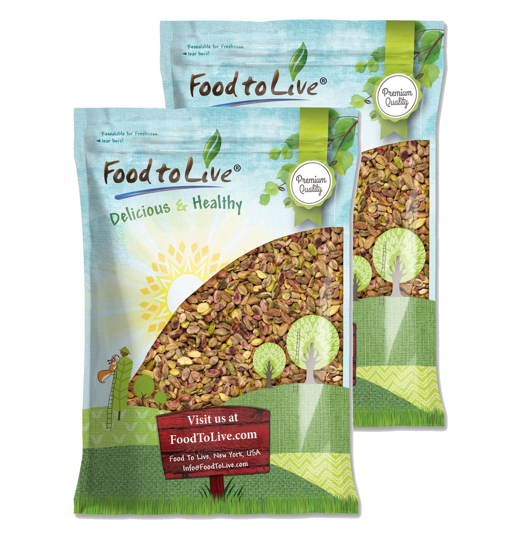 Food to Live - Dry Roasted Pistachio Kernels, 16 Pounds – Oven Roasted Whole Nuts, No Shell, Unsalted, Kosher Certified, High Protein & Healthy Fats | Perfect for Snacking, Baking, Salads & Healthy Recipes