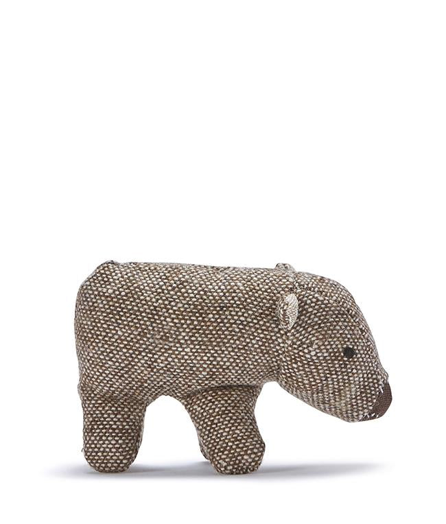 Mini Wally Wombat Baby Rattle Toy - Soft Plush Animal Teether for Newborns & Infants - Perfect for Sensory Play, Early Learning & Nursery Decor