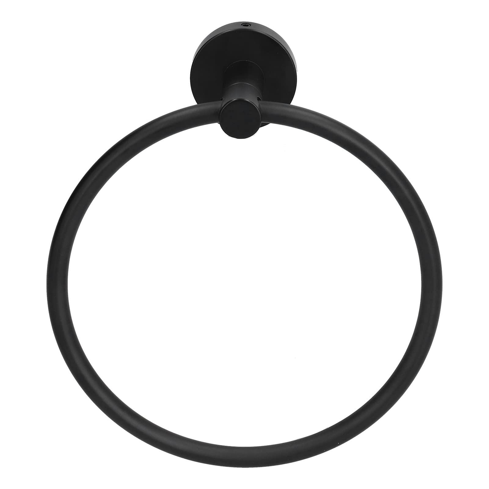 Alvinlite Matte Black Towel Ring - Heavy Duty Stainless Steel Bathroom Towel Holder, Wall Mounted Kitchen & Bath Accessory (1 Pack) - Perfect for Modern Bathrooms, Spa Rooms and Luxury Hotels