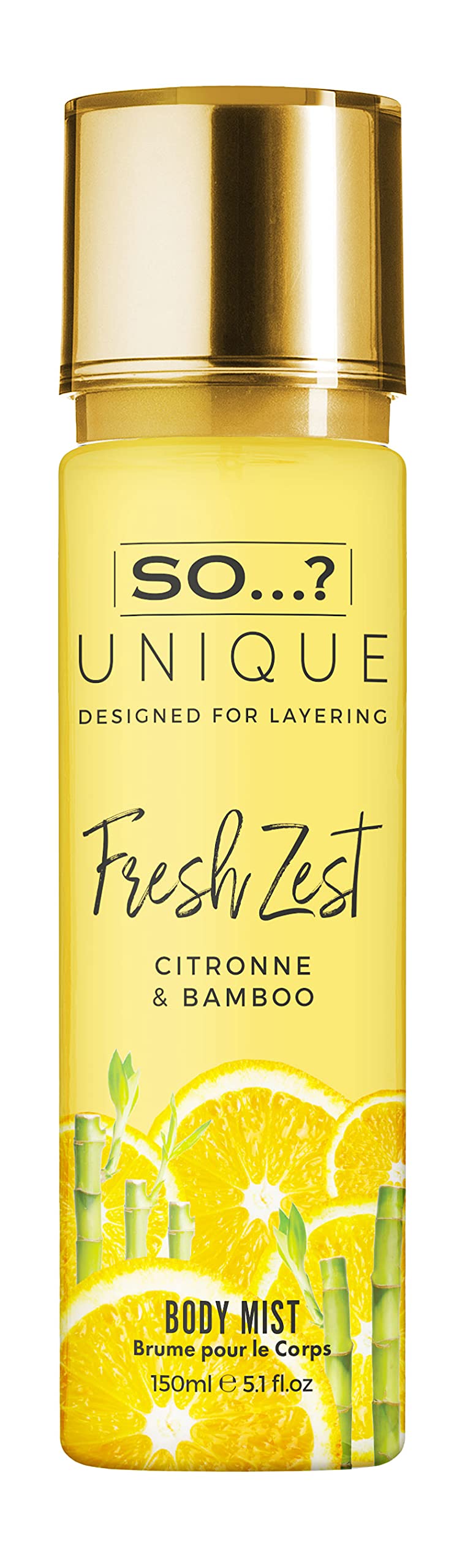 SO...? Unique Fresh Zest Body Mist for Women - 150ml | Long-Lasting Citrus & Bamboo Fragrance Spray | Refreshing Perfume Mist | Mix & Match Scents | Perfect for Daily Use, Work, Gym & Summer Outings