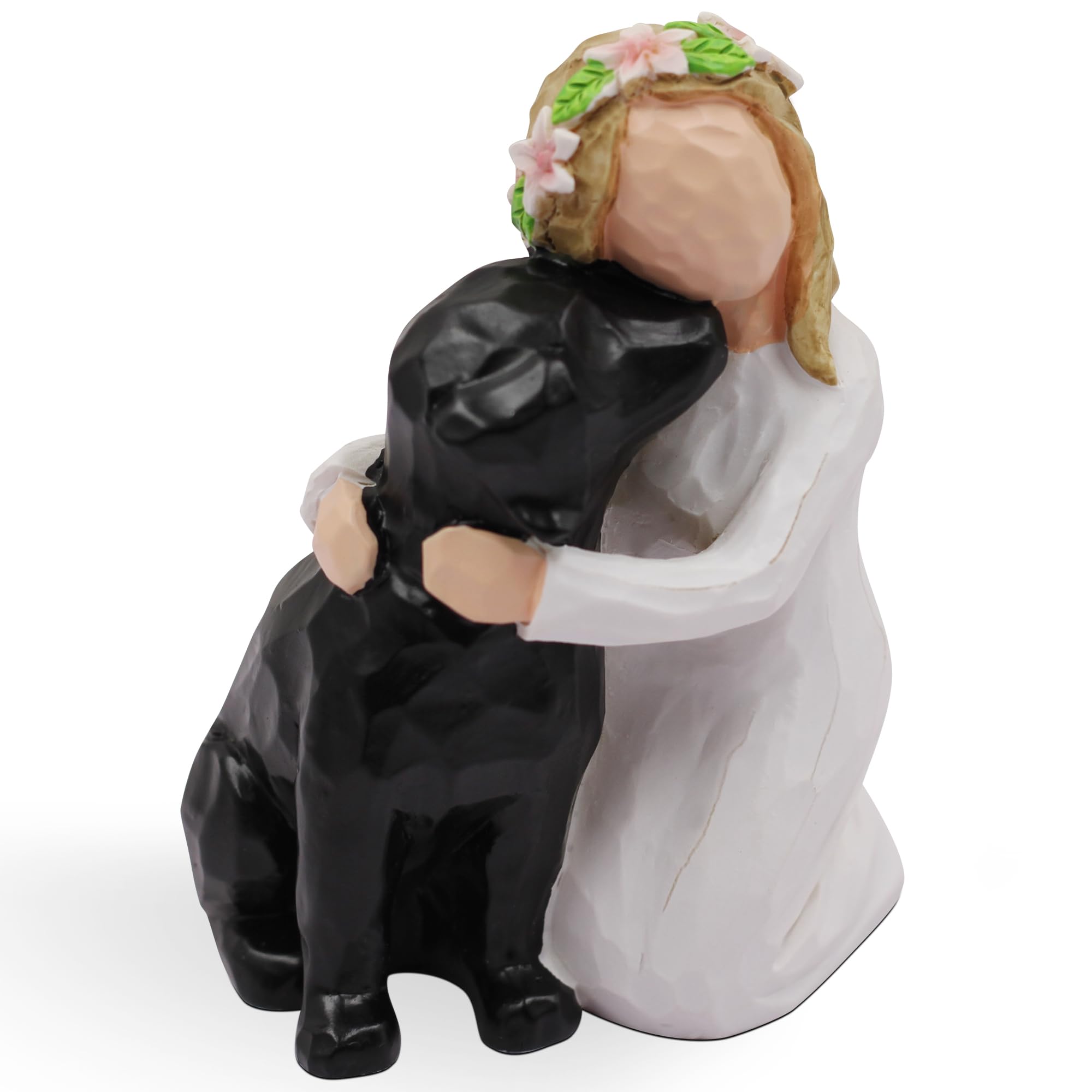 BORLESTA Dog Memorial Gifts - Sympathy Bereavement Gift for Loss of Pet, Angel Figurine for Dog Lovers - Comforting Keepsake for Home, Office or Memorial Display (Black)