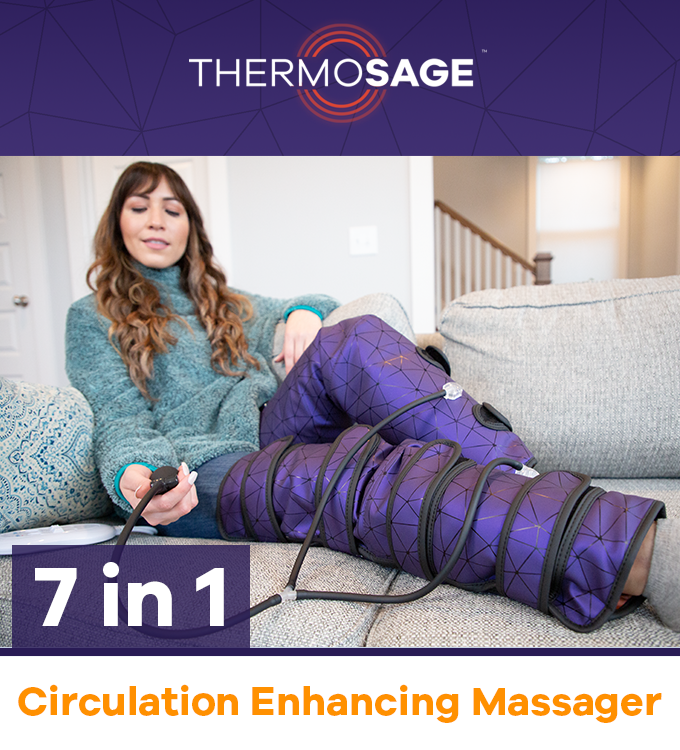 Thermosage 7-in-1 Circulation Enhancing Massager - Relieve Muscle Pain & Improve Blood Flow - Perfect for Home, Office & Post-Workout Recovery