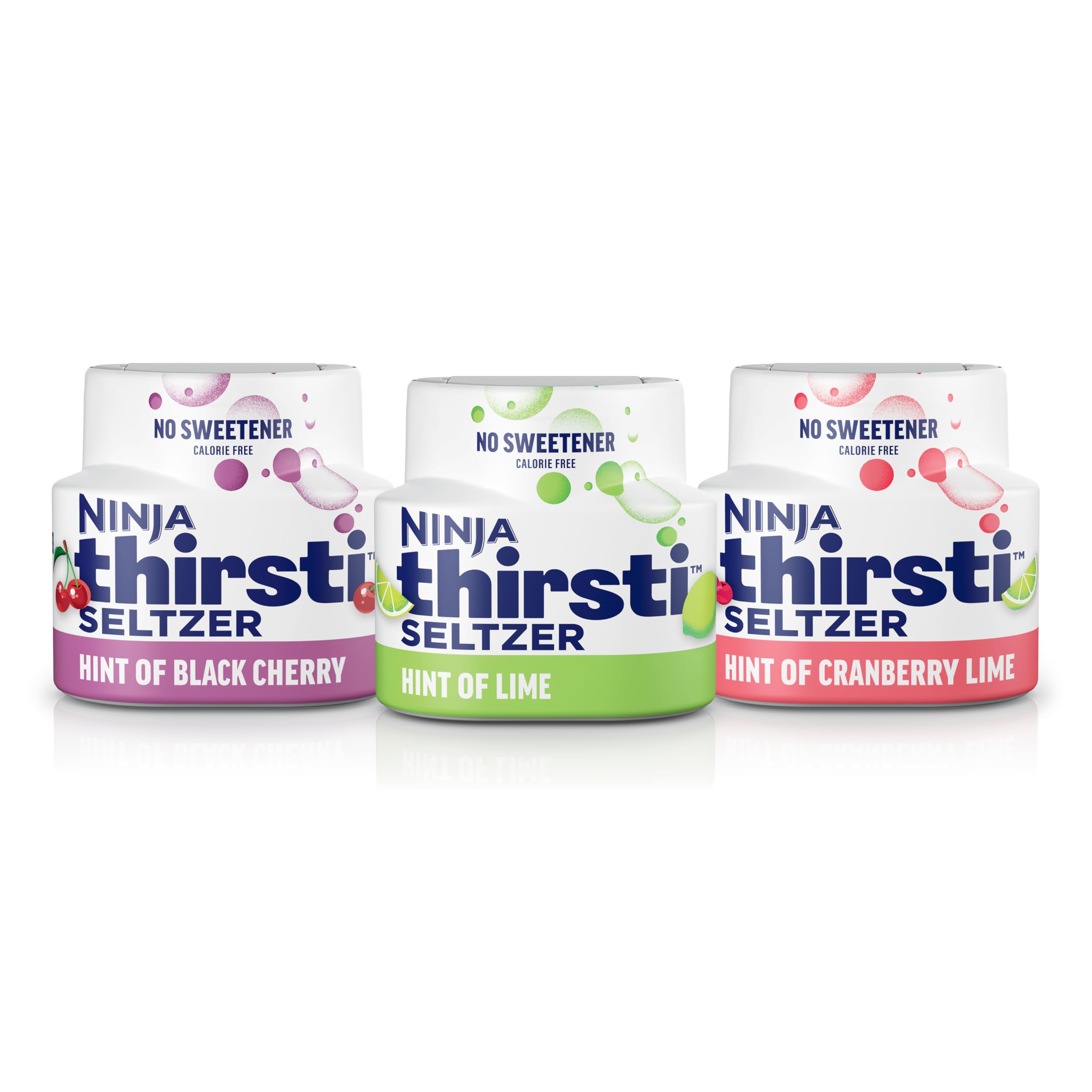 Ninja Thirsti Flavored Water Drops - Seltzer Variety Pack | Zero Calorie, Sugar-Free, No Artificial Sweeteners | Makes 20 Refreshing 12oz Sparkling Drinks | Perfect for Hydration at Home, Office or Gym (3-Pack, WCFV1)