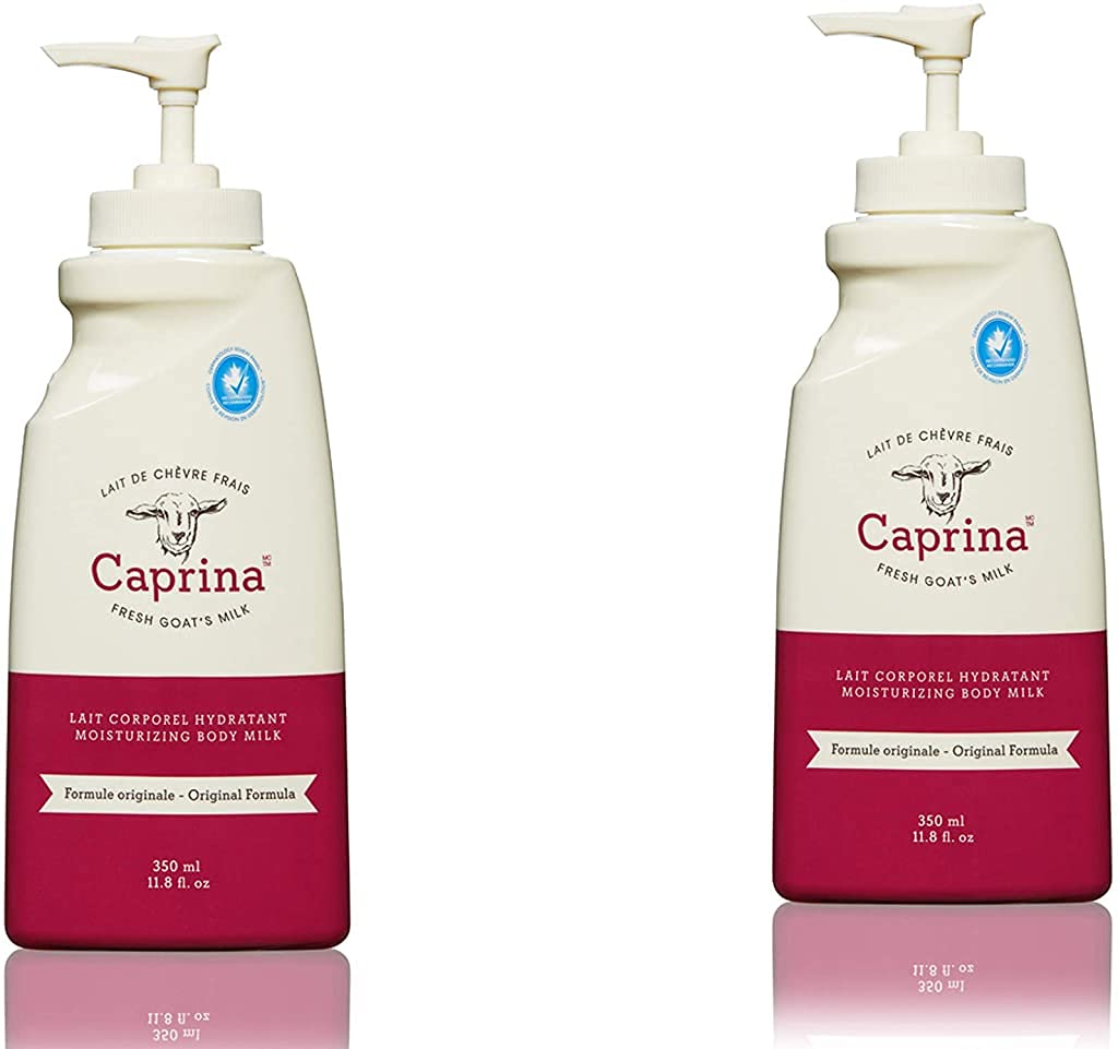 Caprina Goats Milk Moisturizing Lotion - Original Formula, 2 Pack (500ml Each) | Ultra Hydrating Body Lotion for Dry Skin, Hands & Feet | Perfect for Daily Moisturizing & Winter Skin Care