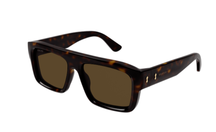 Gucci GG1461S 002 Havana/Brown Square Men's Sunglasses - Classic Luxury Aviator Style for Men - Perfect for Driving, Travel & Outdoor Activities
