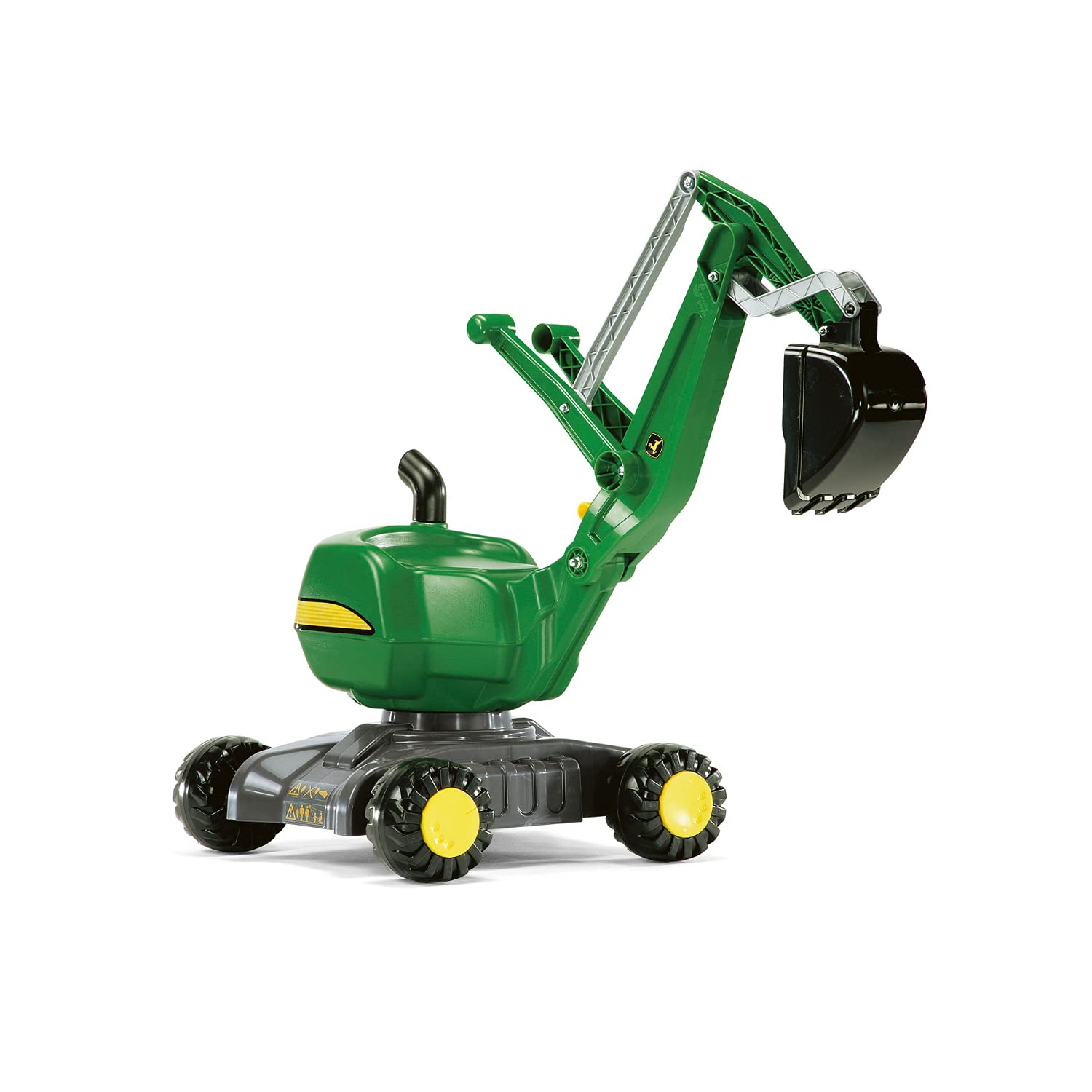 John Deere Ride-On Toy Excavator with 360-Degree Rotation - Construction Digger Shovel for Kids Ages 3+ - Outdoor Sandbox & Backyard Play Toy