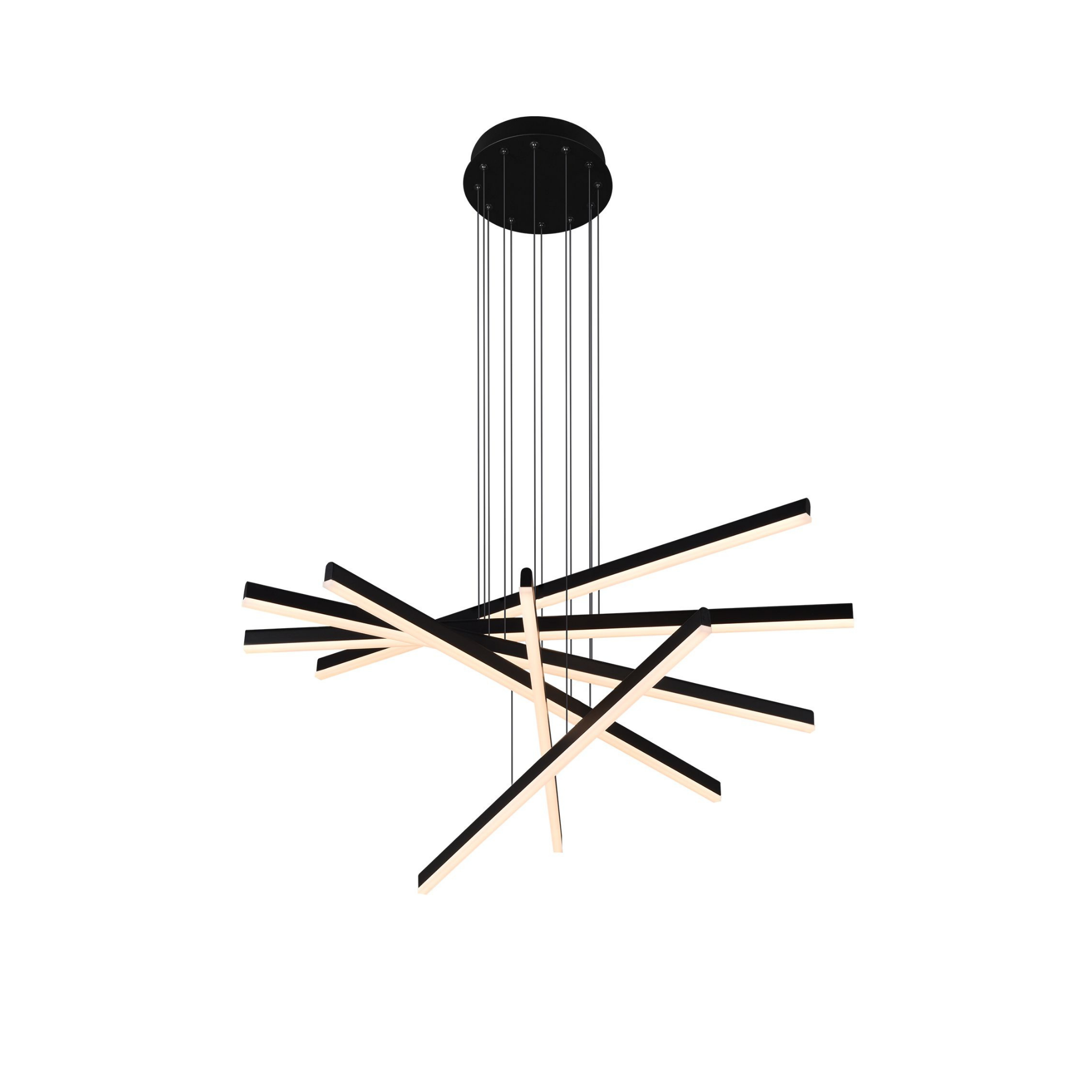 VONN Sirius 32 Inch Black LED Chandelier with Integrated Lights - Modern Ceiling Fixture for Dining Room, Bedroom, or Living Room Lighting