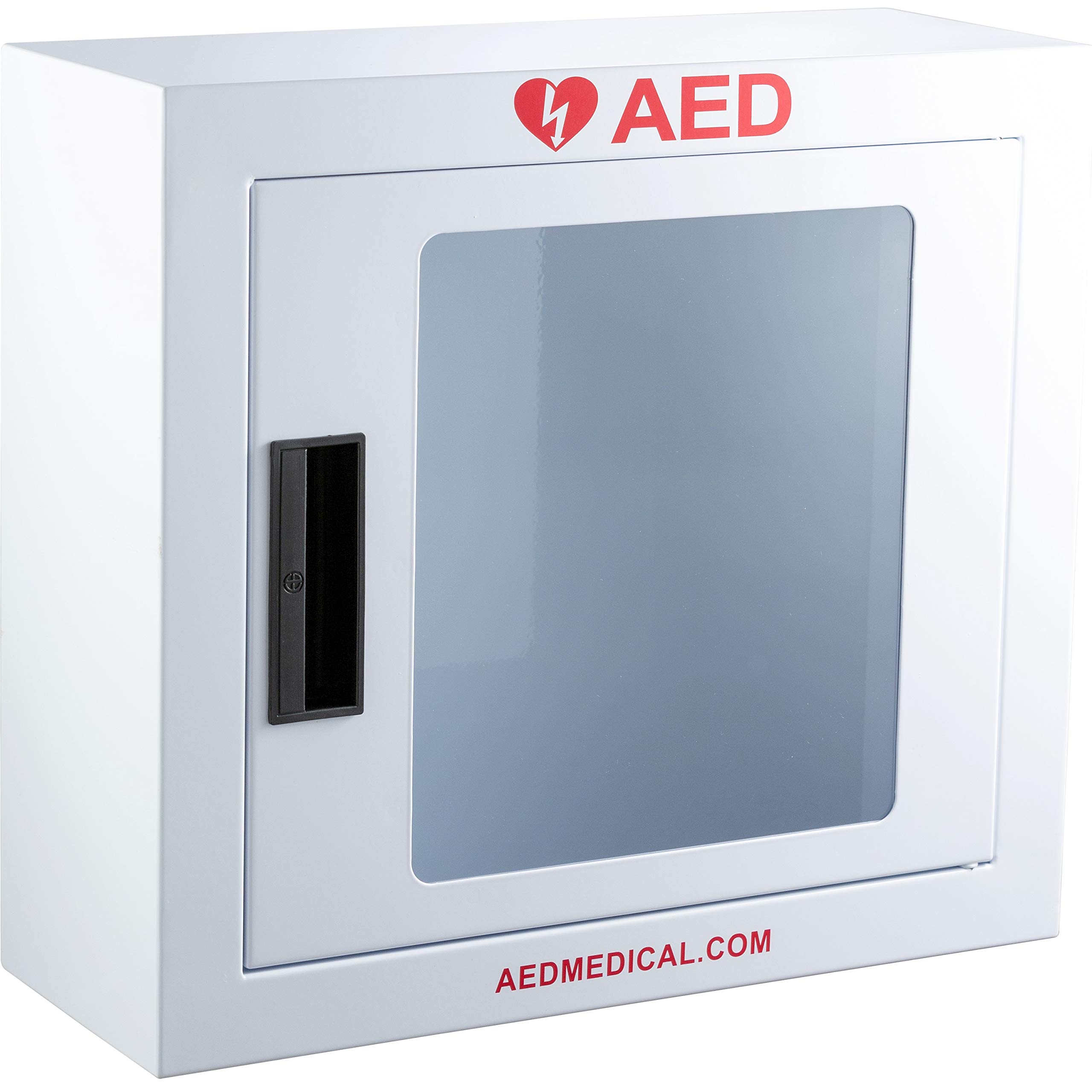 Stainless Steel AED Cabinet - 16 x 6 x 15 Inch Wall Mount Defibrillator Storage with Door Alarm | Compact Surface Mount Medical Cabinet for Hospitals, Schools & Public Spaces