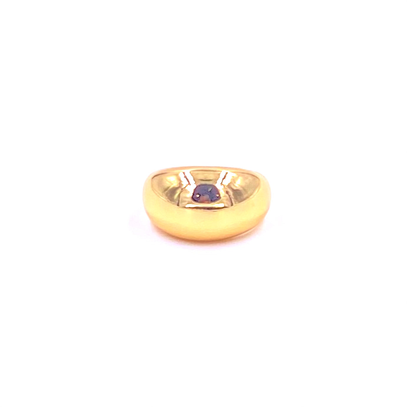 Ashley Gold Stainless Steel Dome Ring for Women - 18K Gold Plated Fashion Jewelry - Perfect for Parties, Weddings & Everyday Wear