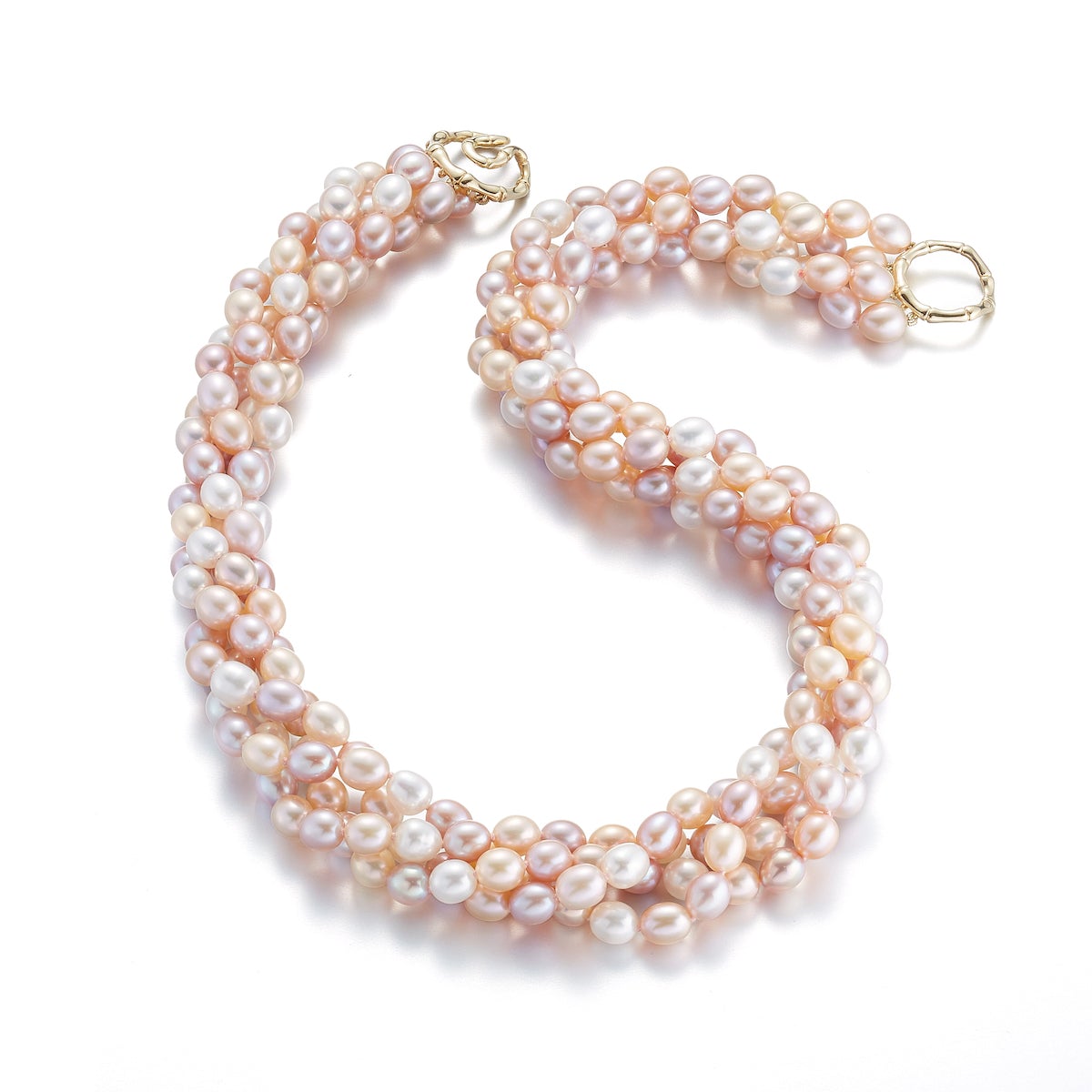 6mm Pastel Baroque Pearl 4 Strand Twist Necklace - Elegant Vintage Jewelry for Women, Bridal Party, Wedding & Special Occasions