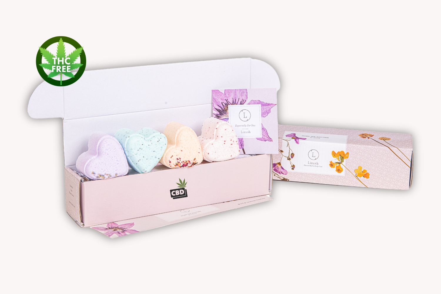 5 Heart-Shaped CBD Shower Steamers & Fizzies - THC Free, Gift Box Included & Personalizable | Aromatherapy for Relaxation & Stress Relief