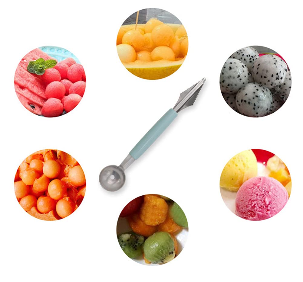 WOIWO 3-Piece Fruit Carving Knife Set - Professional DIY Ball Digger & Platter Carving Tools for Kitchen - Random Colors - Perfect for Fruit Sculpting, Garnishing & Food Presentation