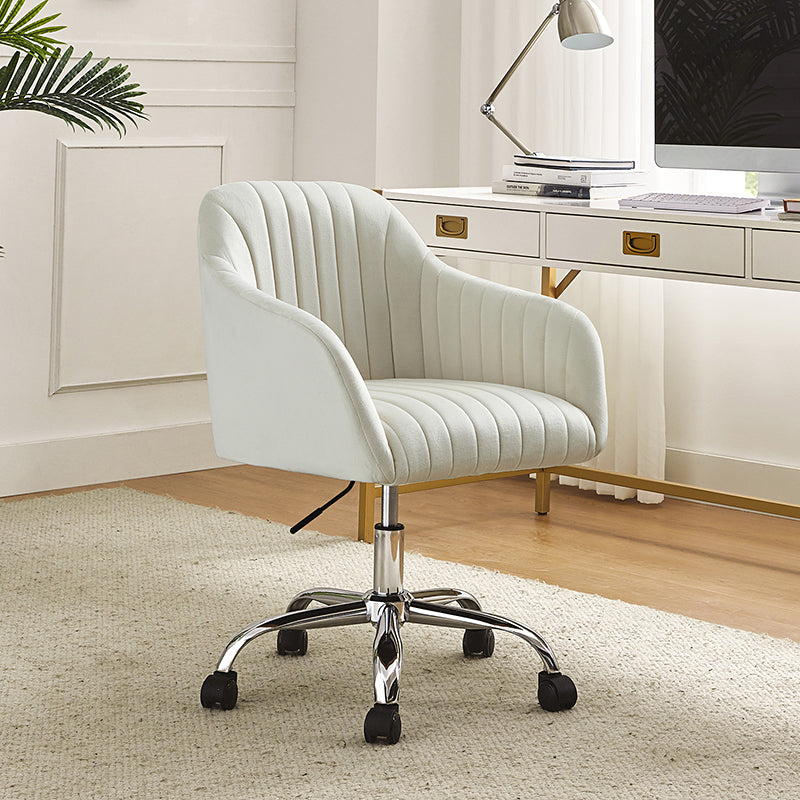 Theo Modern Velvet Office Chair with Tufted Back - Ergonomic Desk Chair for Home & Office Workspace, Comfortable Computer Gaming Chair for Long Hours Sitting