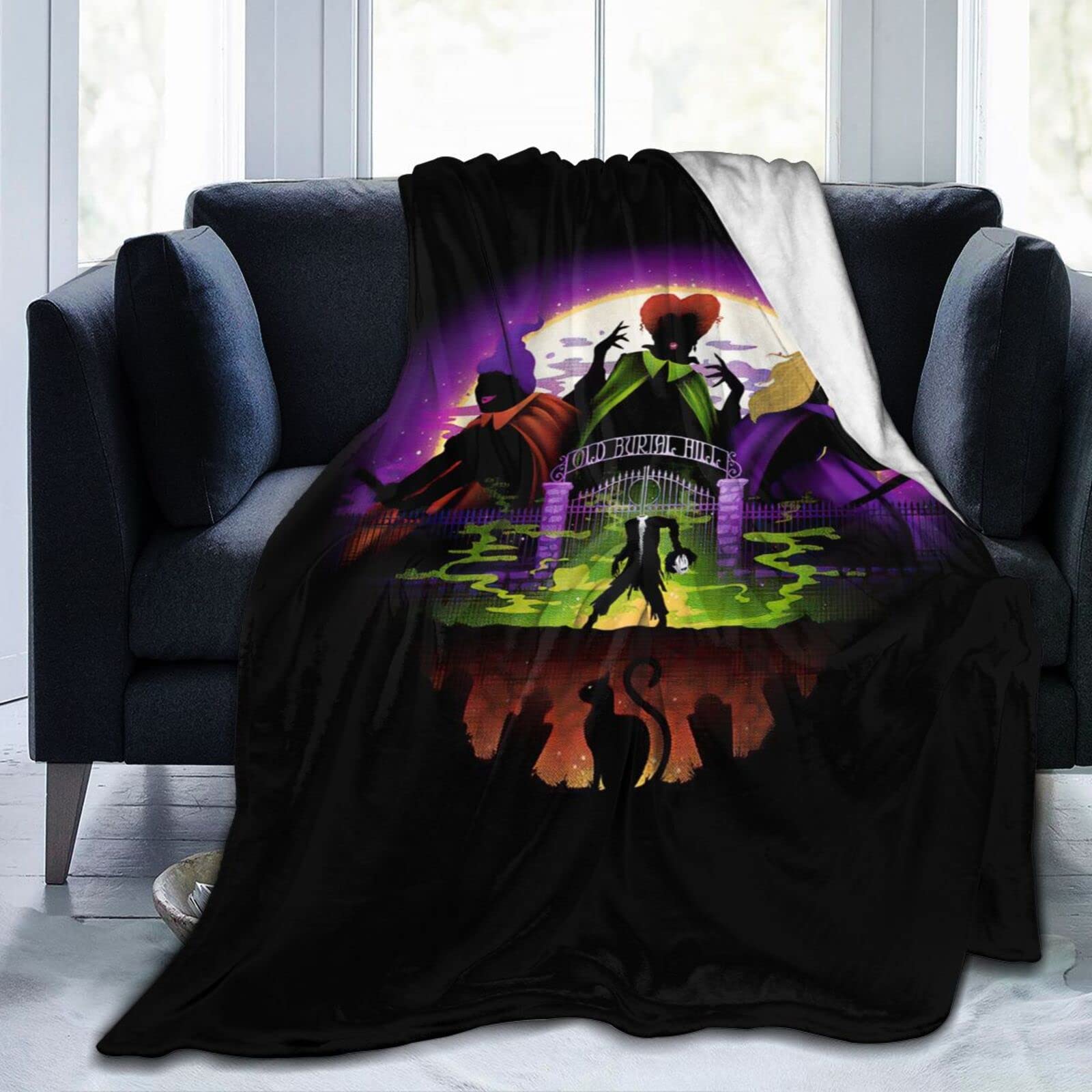 Hocus Pocus Halloween Throw Blanket - Sanderson Sisters Flannel Fleece Blanket 60
