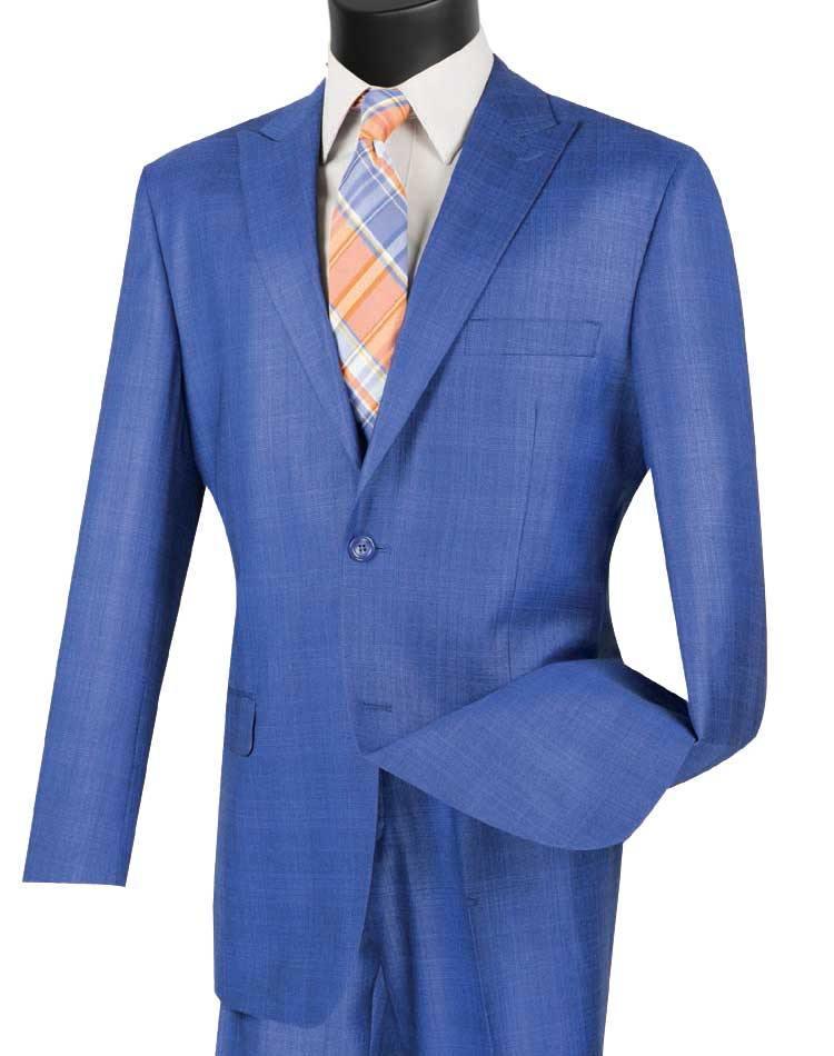 Cambridge Collection Blue Men's Glen Plaid Suit - Classic Business & Formal Attire for Weddings, Office & Special Occasions