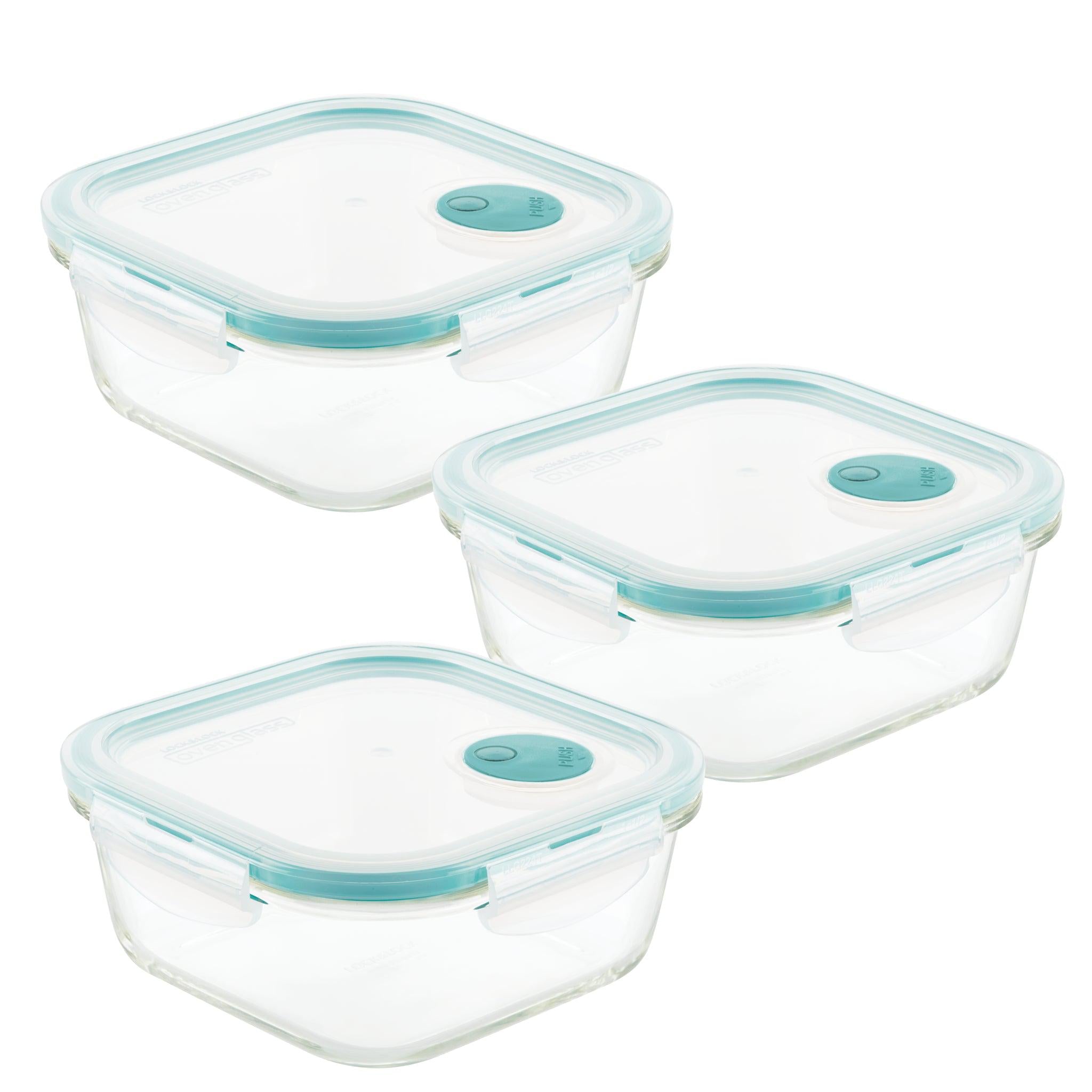 Airtight Leakproof Borosilicate Glass 3-Piece 25 Oz. Vented Food Storage Container Set - Perfect for Meal Prep, Pantry Organization & Leftovers Preservation